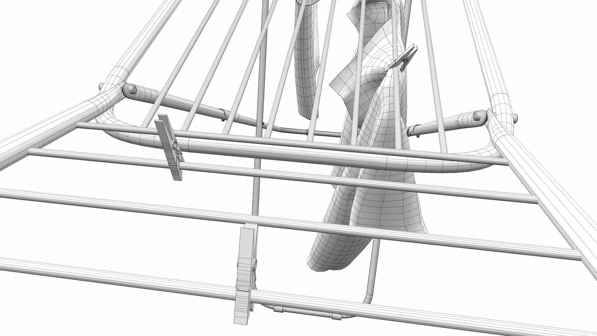 Clothes laundry drying rack 3D model | CGTrader