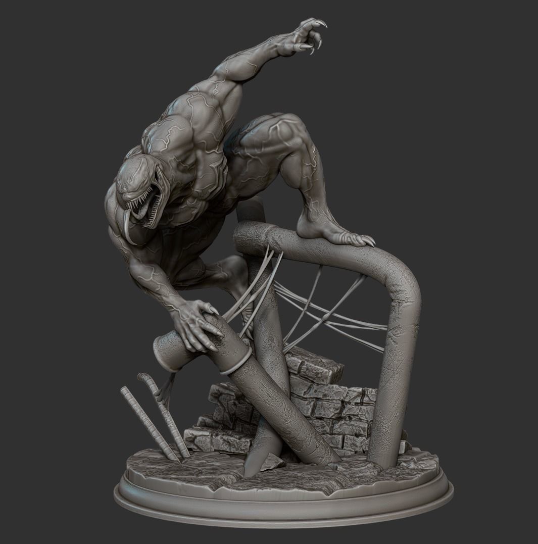 Venom 3D Printing Statue 3D 3D model 3D printable | CGTrader