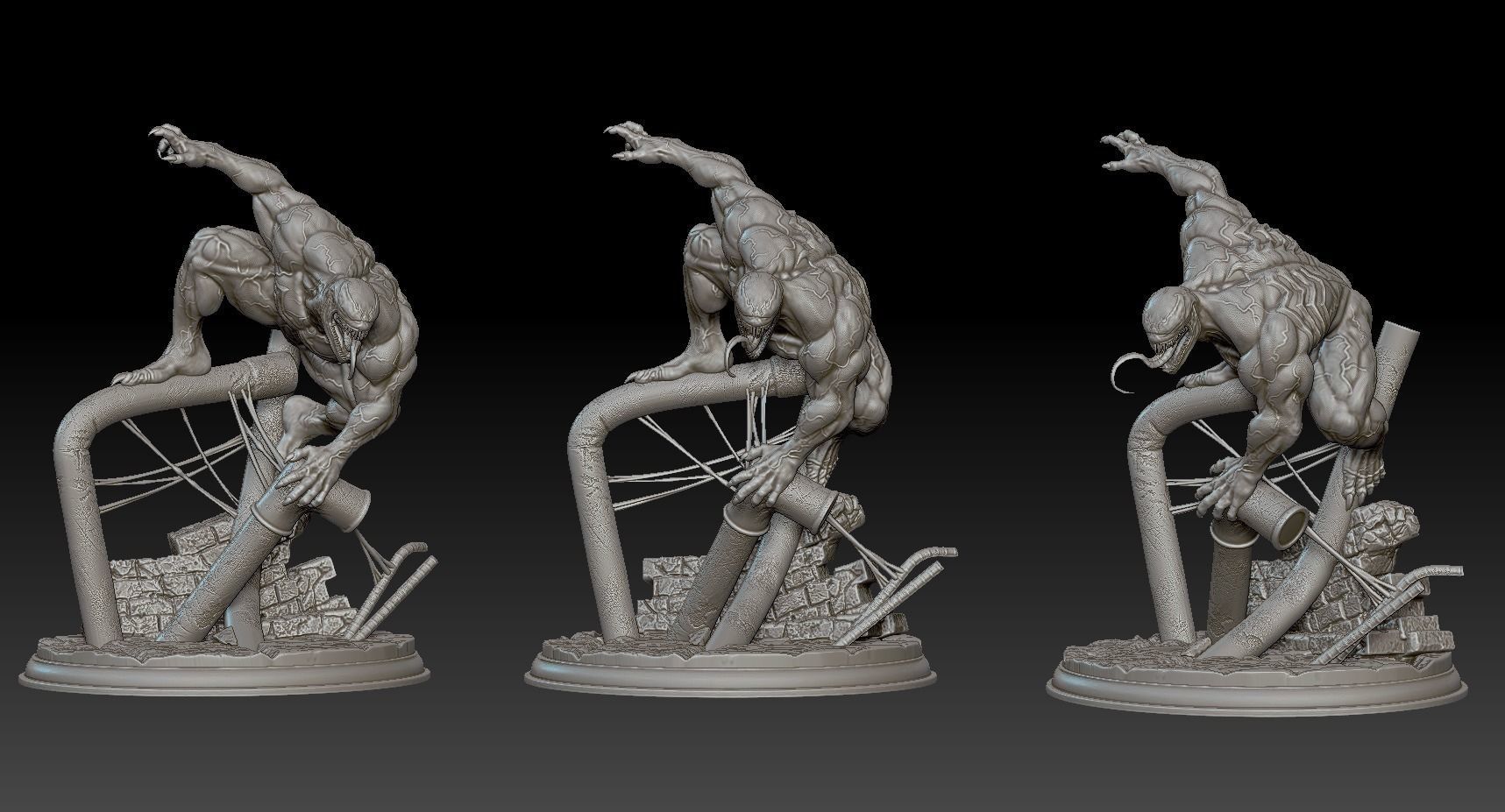 Venom 3D Printing Statue 3D 3D model 3D printable | CGTrader