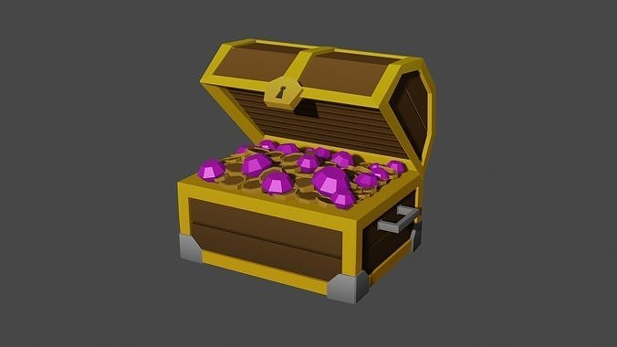3D model Low Poly Treasure Chest VR / AR / low-poly | CGTrader