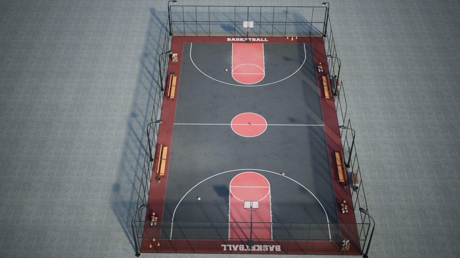 3D model Basketball Arena game Ready UE VR / AR / lowpoly CGTrader