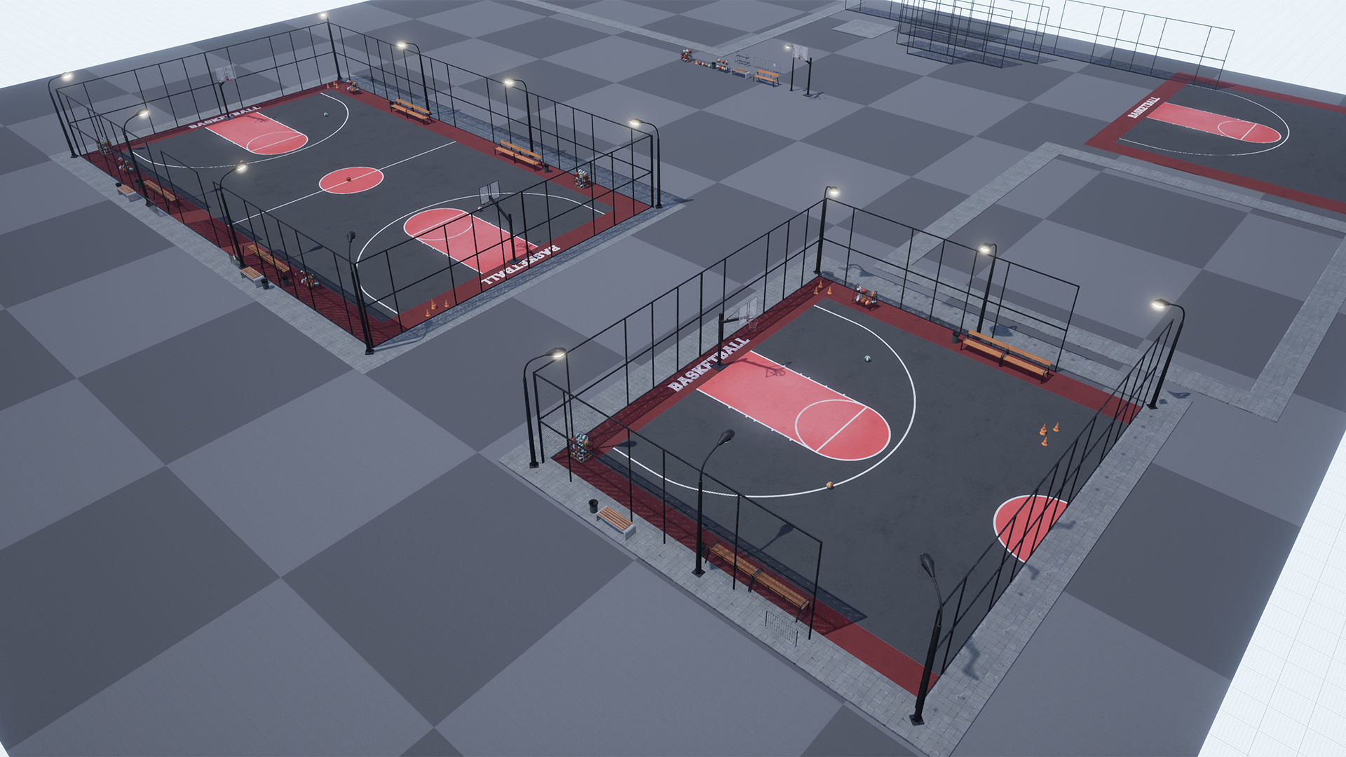 3D model Basketball Arena game Ready UE VR / AR / lowpoly CGTrader