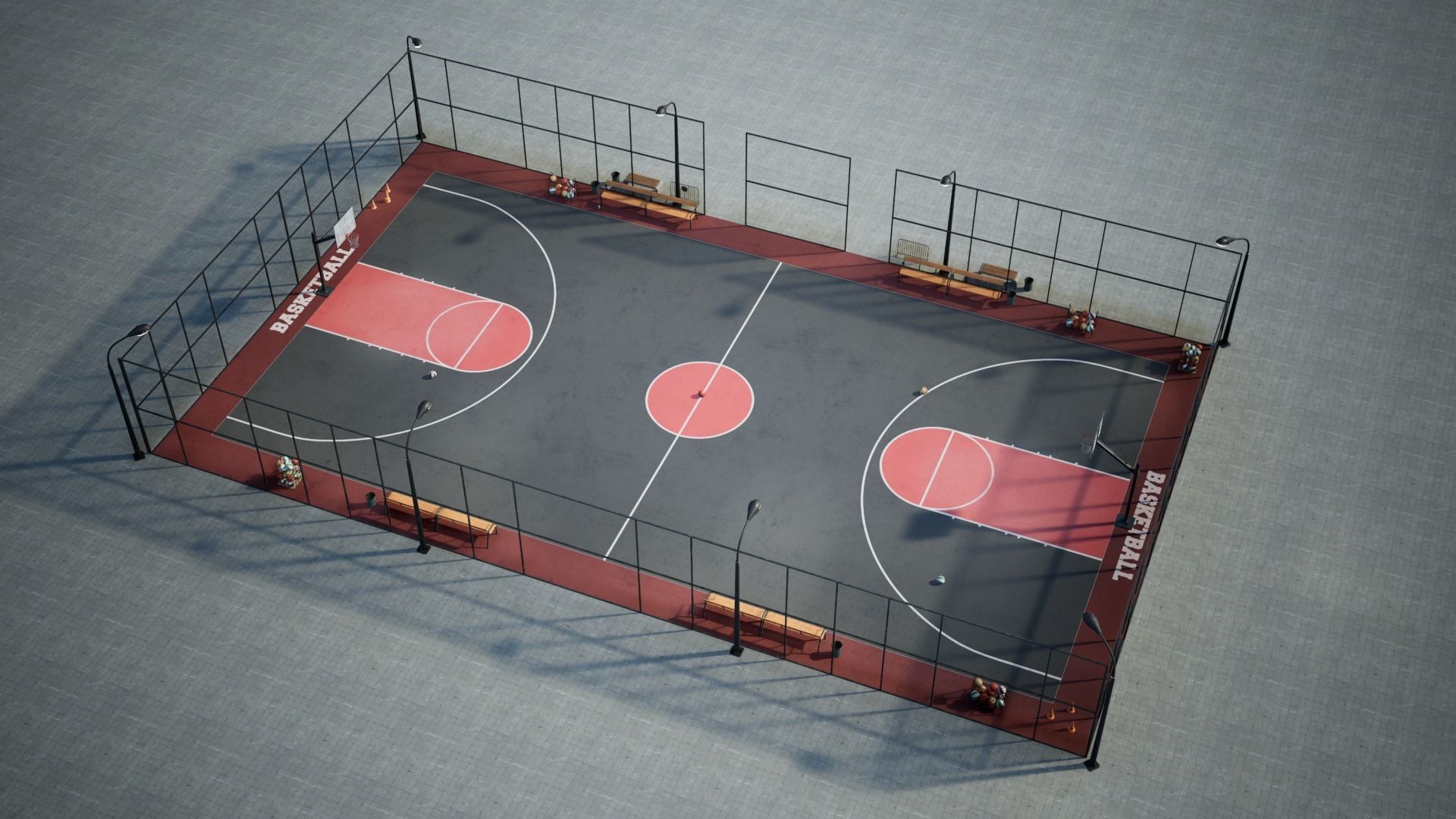 3D model Basketball Arena game Ready UE VR / AR / lowpoly CGTrader