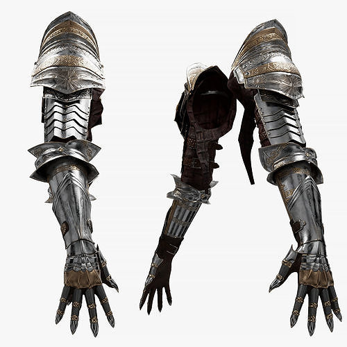 Female Knight Arm Armor Set MidPoly 3D model CGTrader