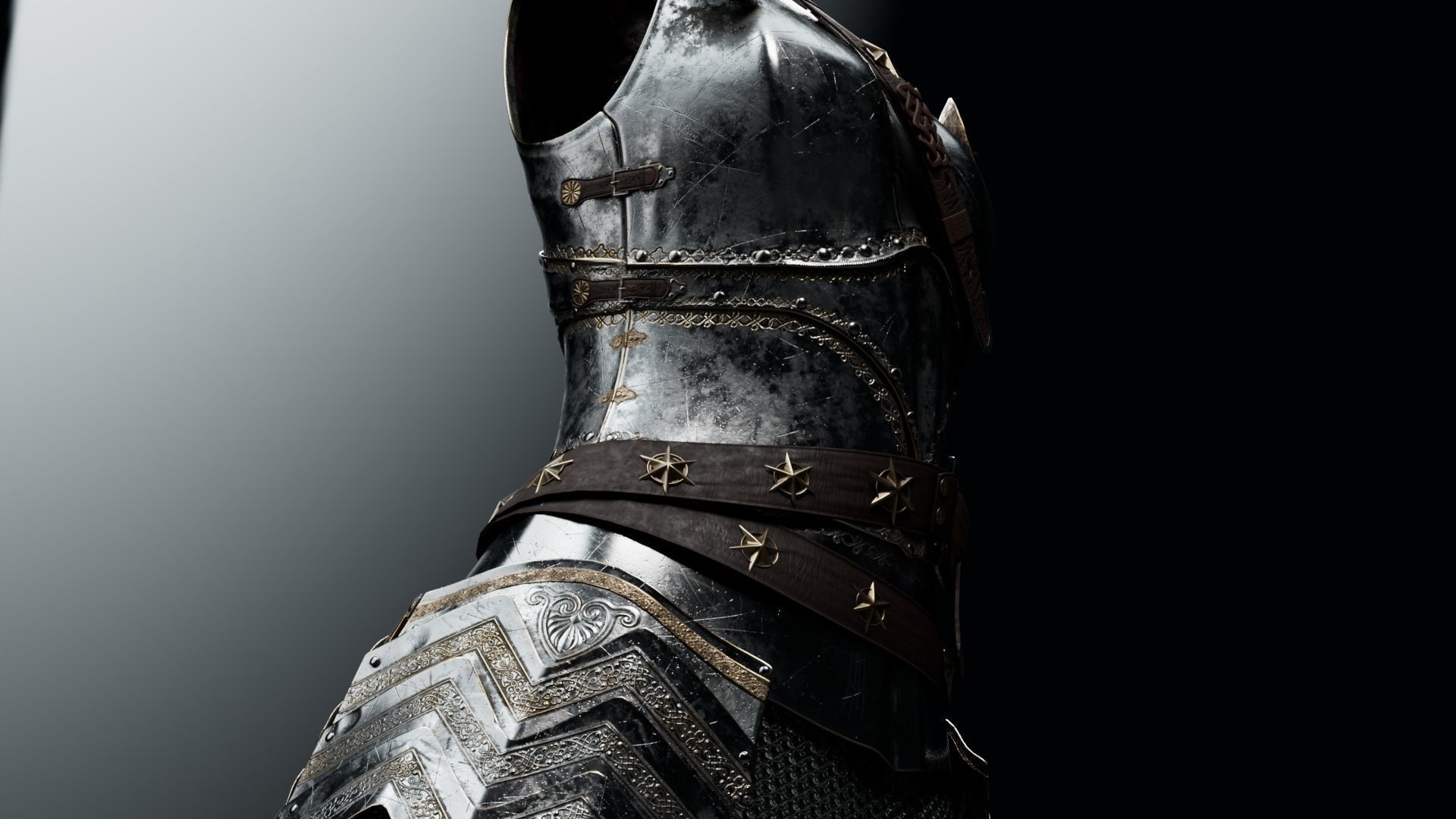 Female Knight Body Armor Set MidPoly 3D model CGTrader