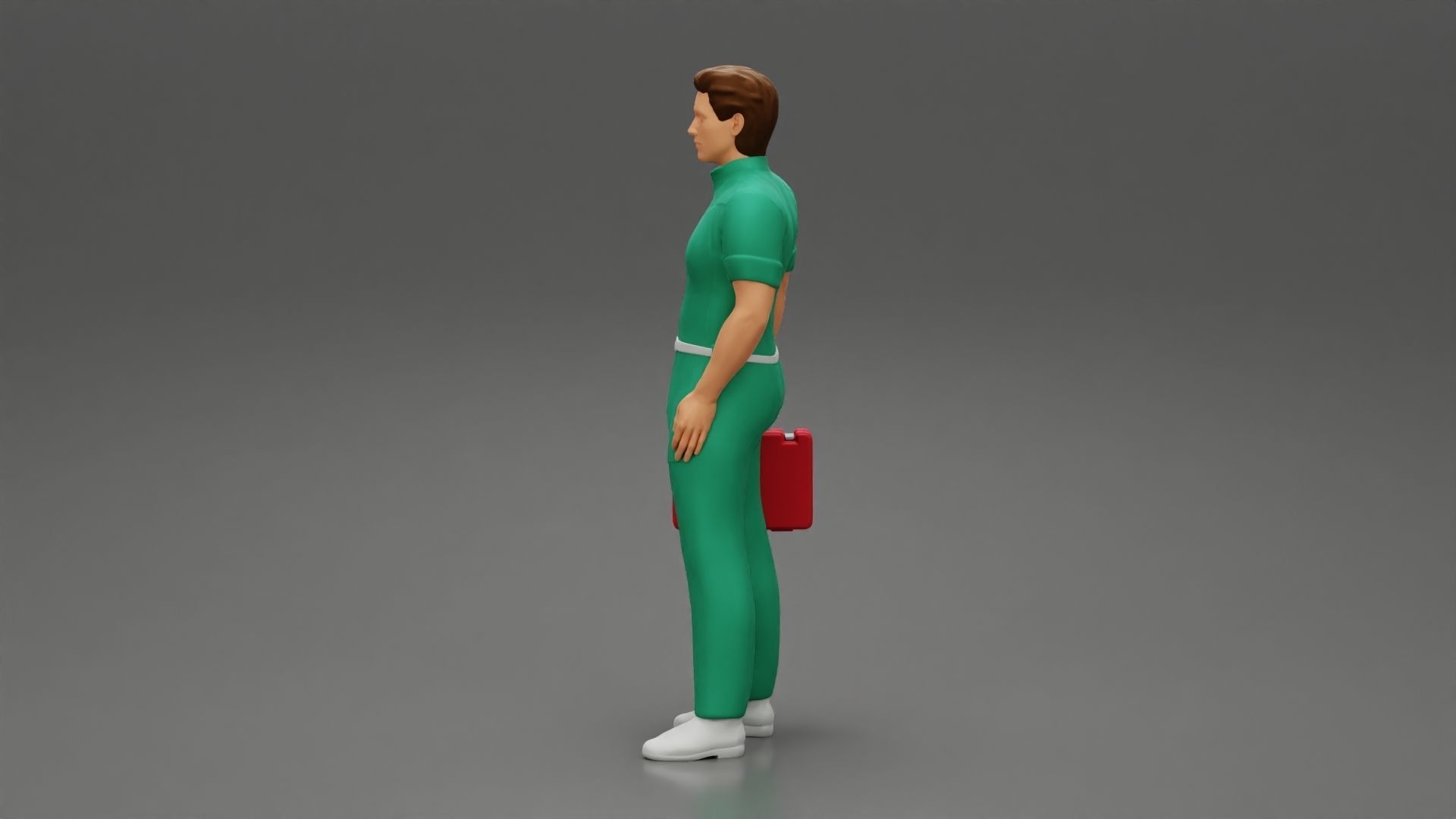 paramedic Standing And Holding first Aid box 3D model 3D printable ...