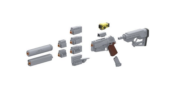 10mm Blaster - Fallout 4 - Printable - STL 3D model 3D printable | CGTrader