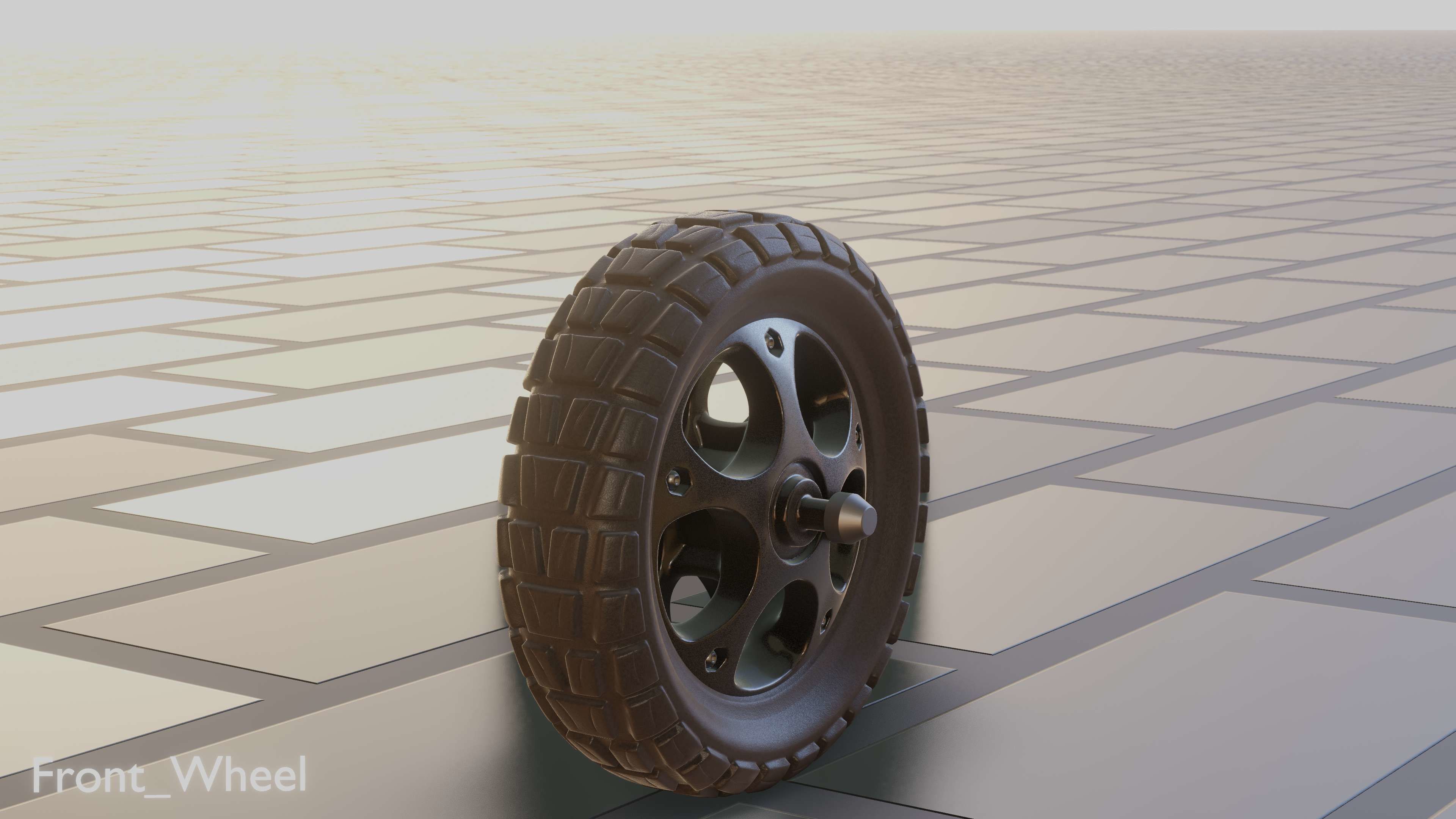 EScooter FrontWheel with Procedural PBR Material Setup 3D model