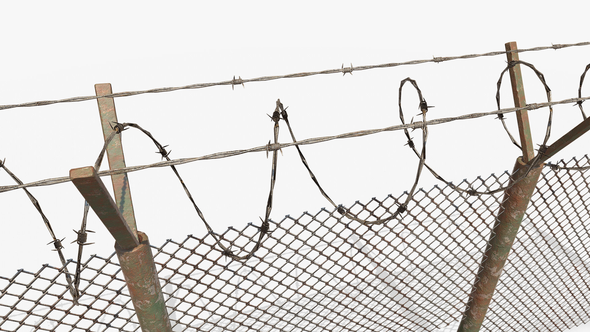 3D model Barbed Wire Fence VR / AR / lowpoly CGTrader