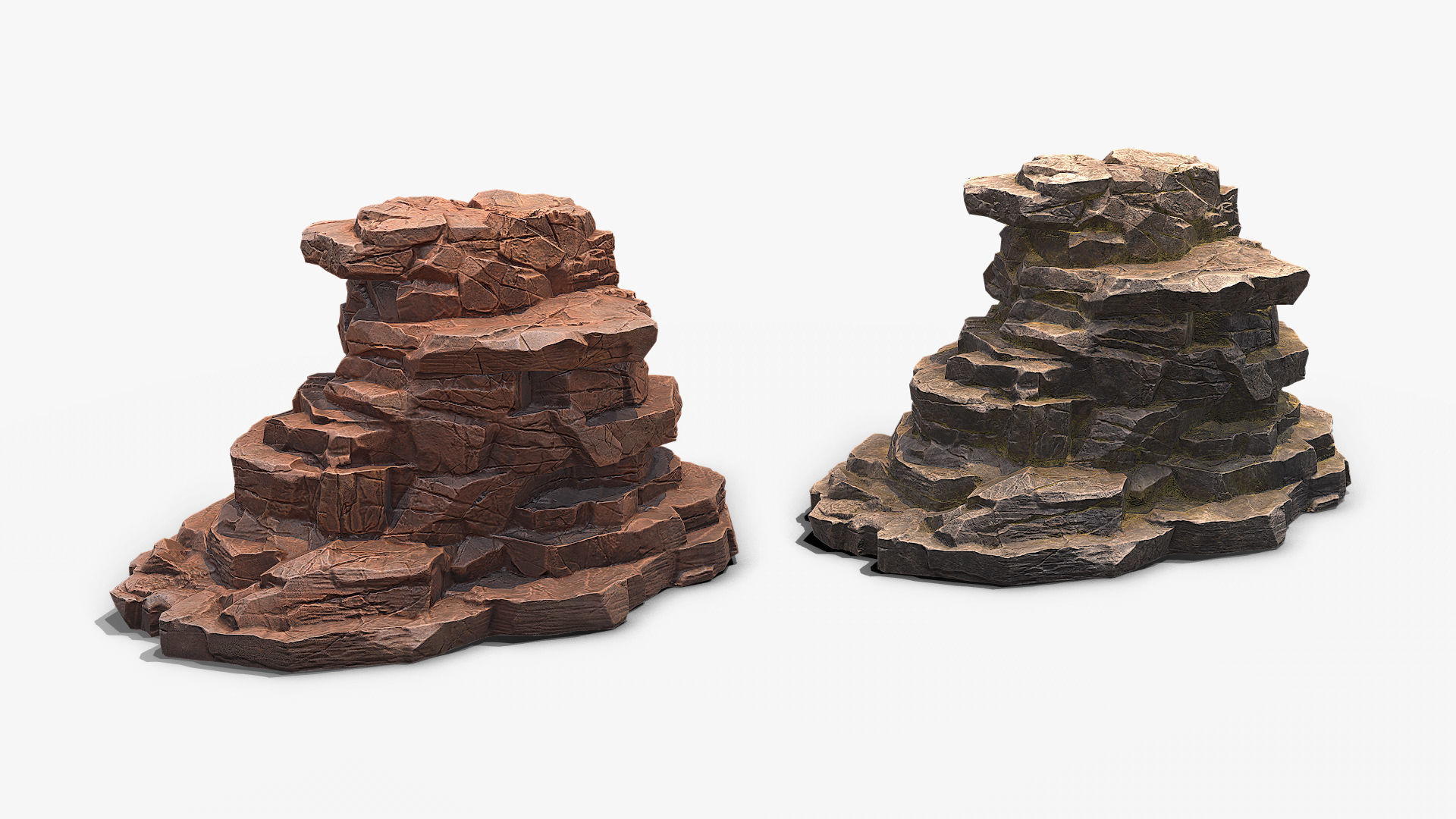 Two Sharp Rocks 3D model Sharp Rock 5 two texture VR / AR / low-poly | CGTrader
