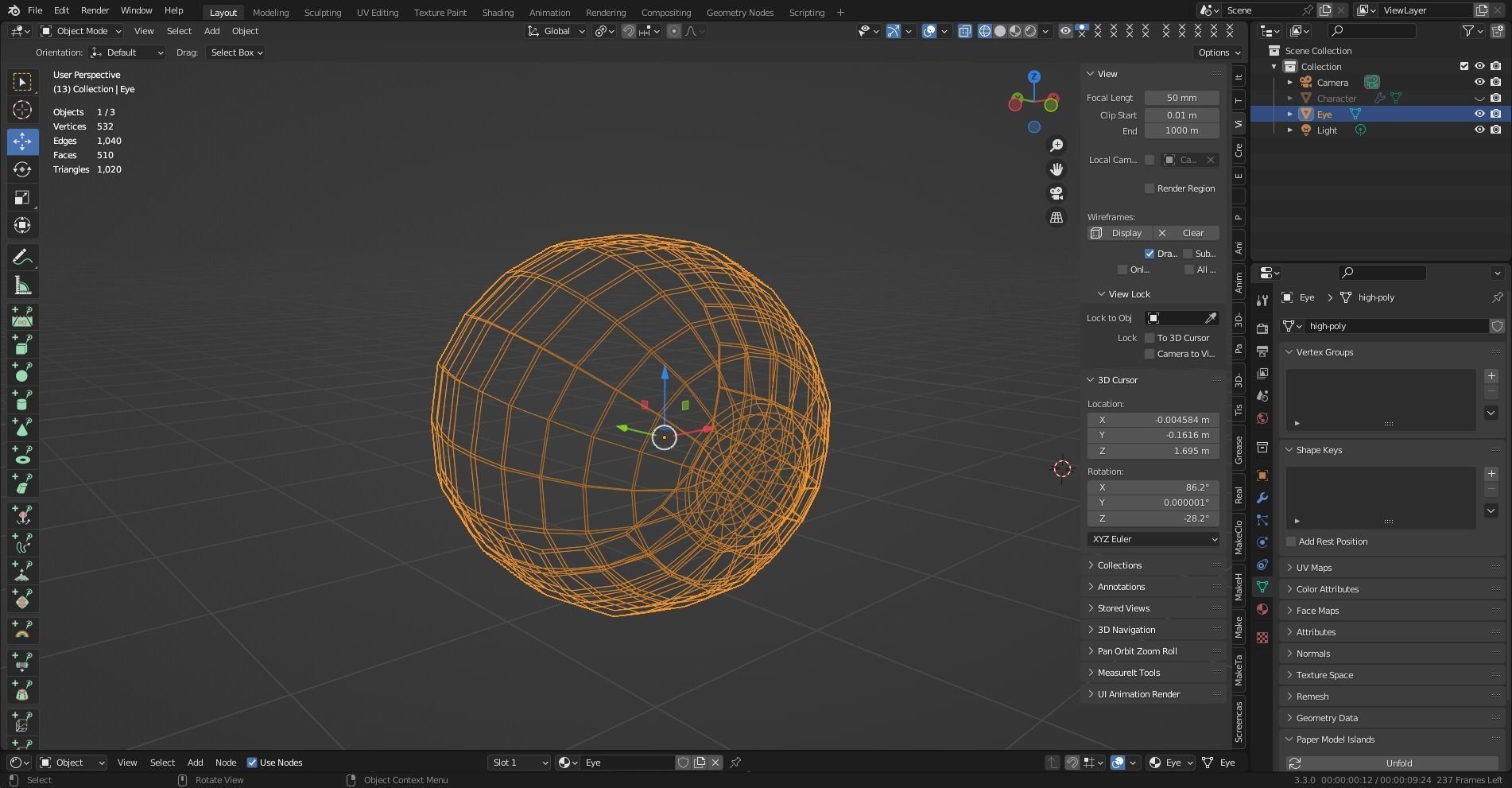 3D model Character Eye VR / AR / low-poly | CGTrader