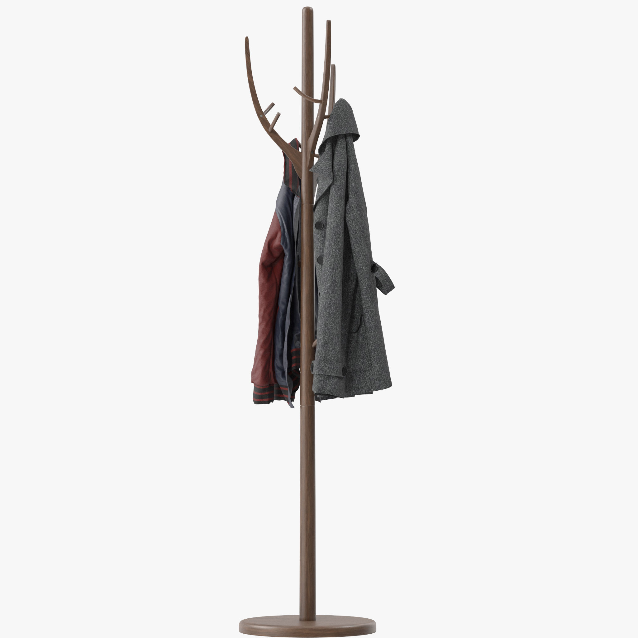 solid wood coat rack 3D model | CGTrader