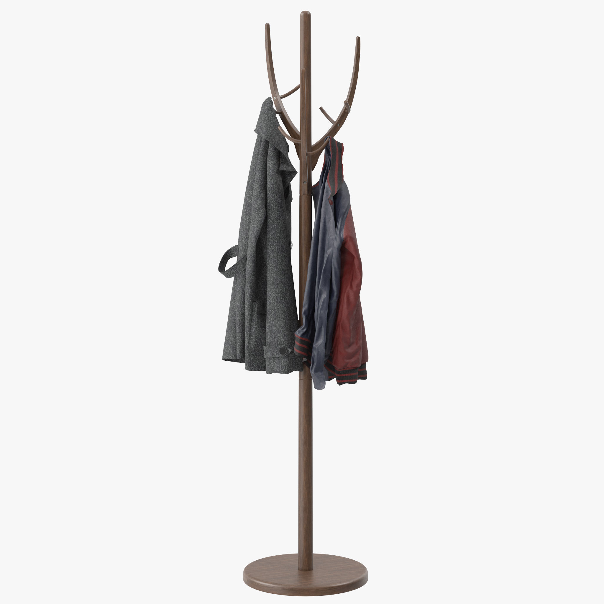 solid wood coat rack 3D model | CGTrader