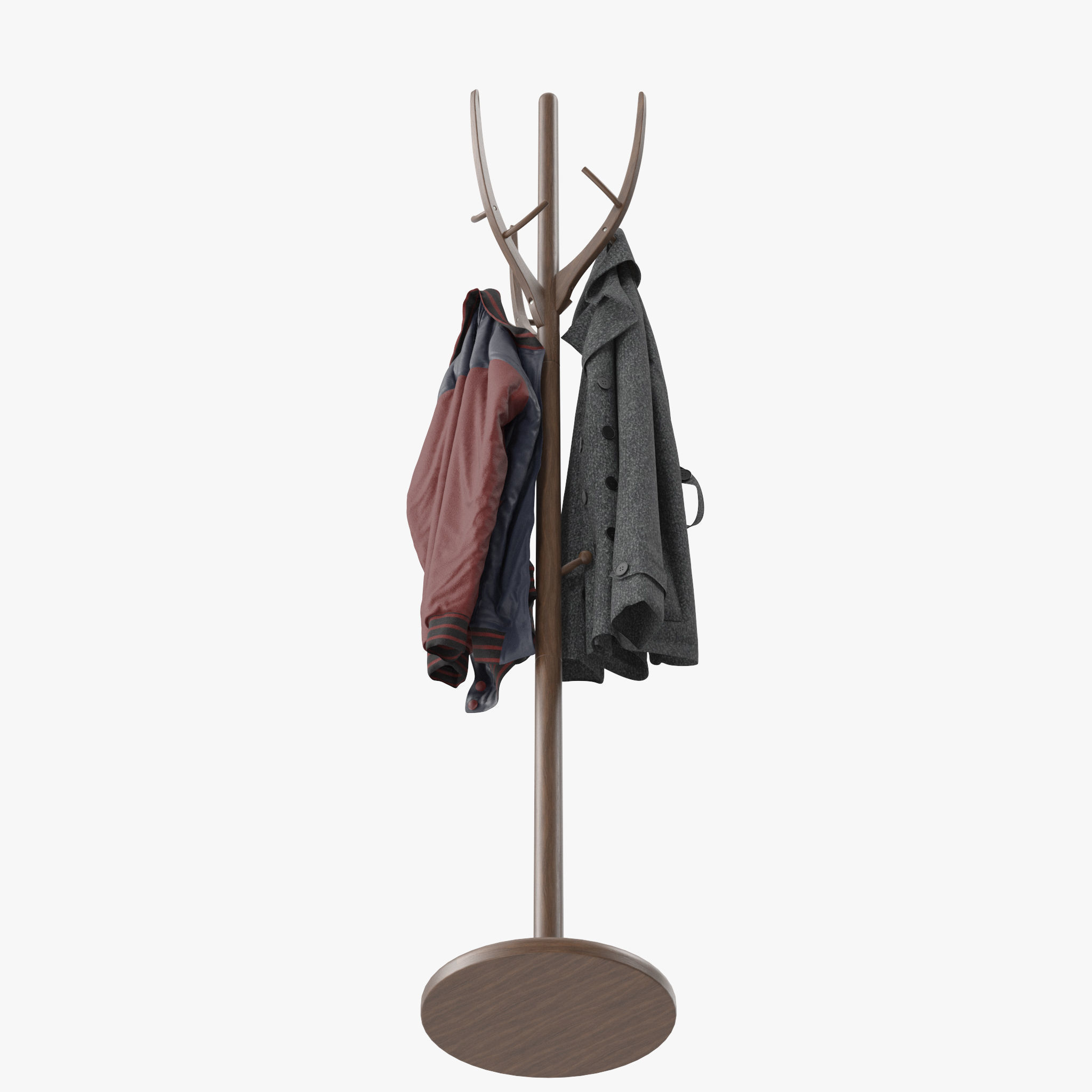 solid wood coat rack 3D model CGTrader