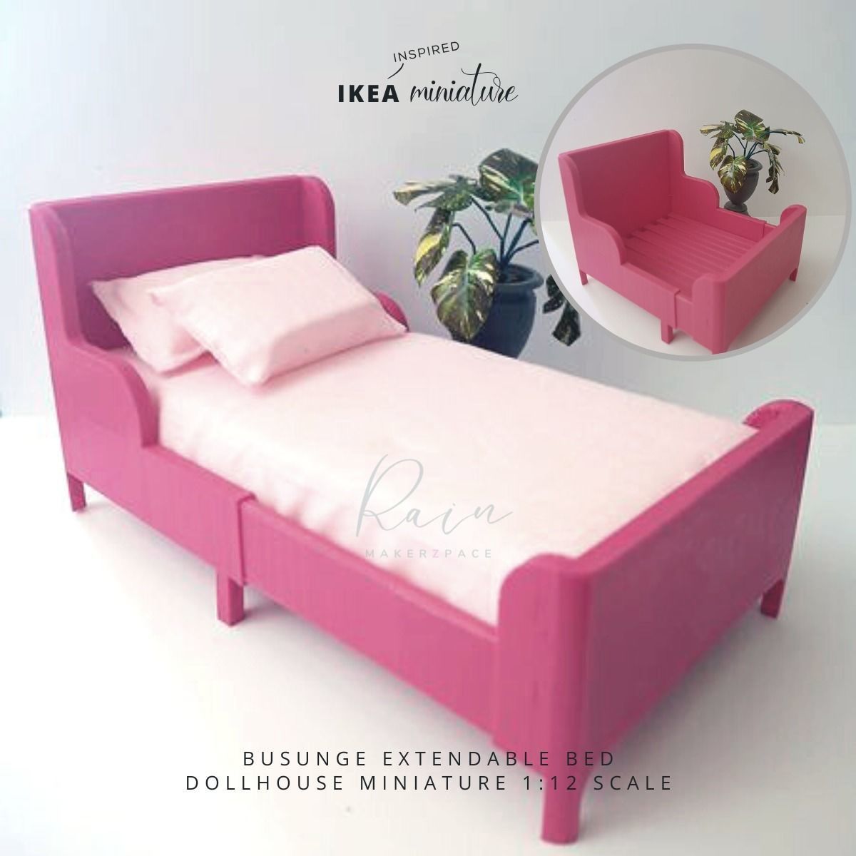 IKEA INSPIRED BUSUNGE EXTENDABLE BED 3D model 3D printable CGTrader