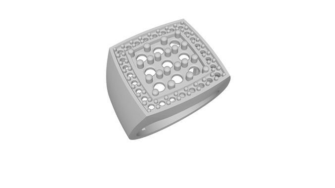 Mens Ring with Diamond Size 9 USA 3D model 3D printable | CGTrader