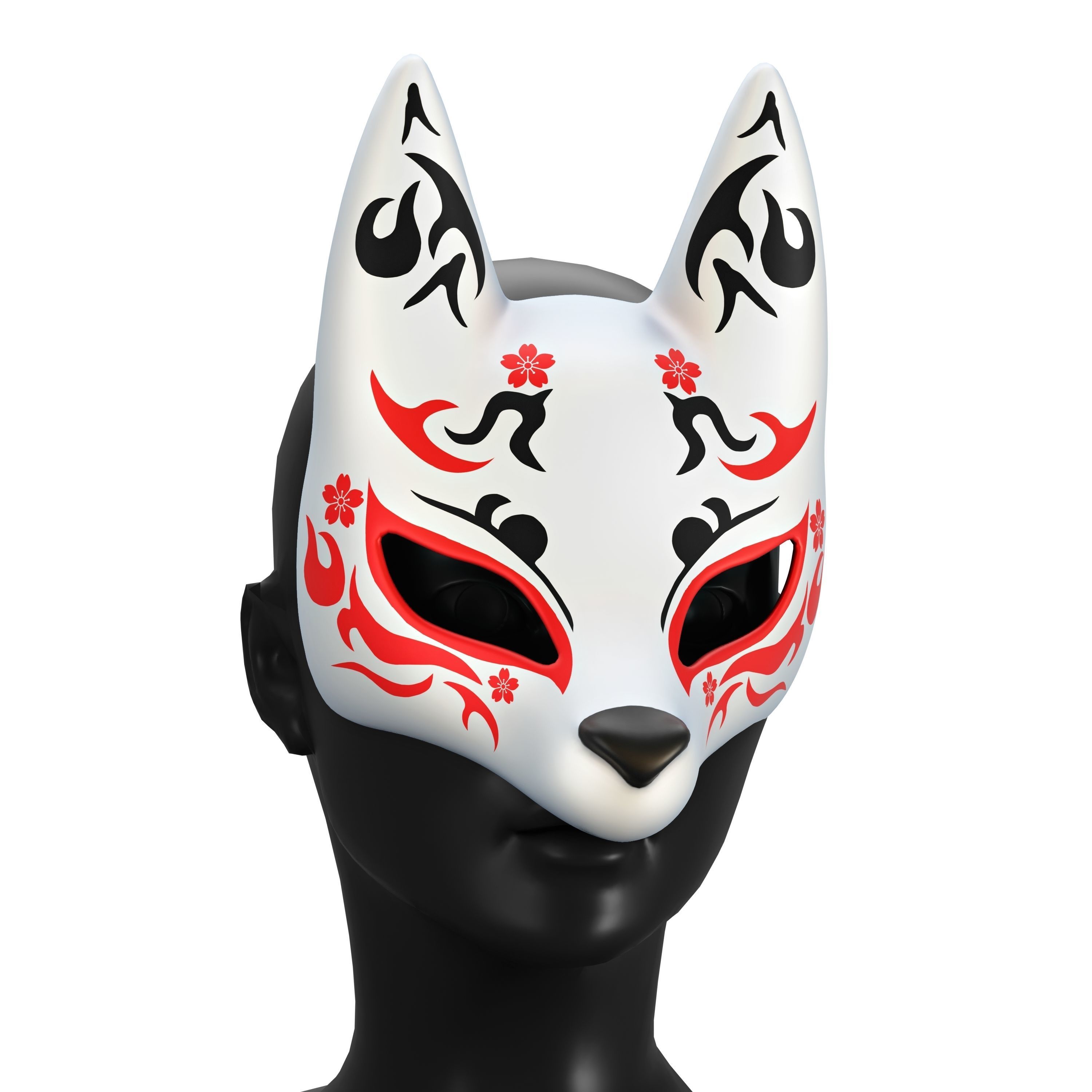 3D model Kitsune Mask Bundle 10 In 1 Japanese Anime