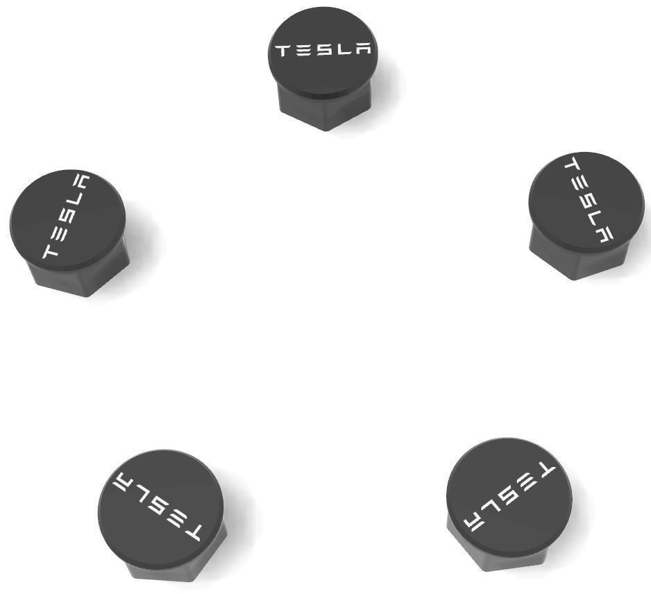mjs2302 Tesla lug nut covers 3D print kit 3D model 3D printable CGTrader