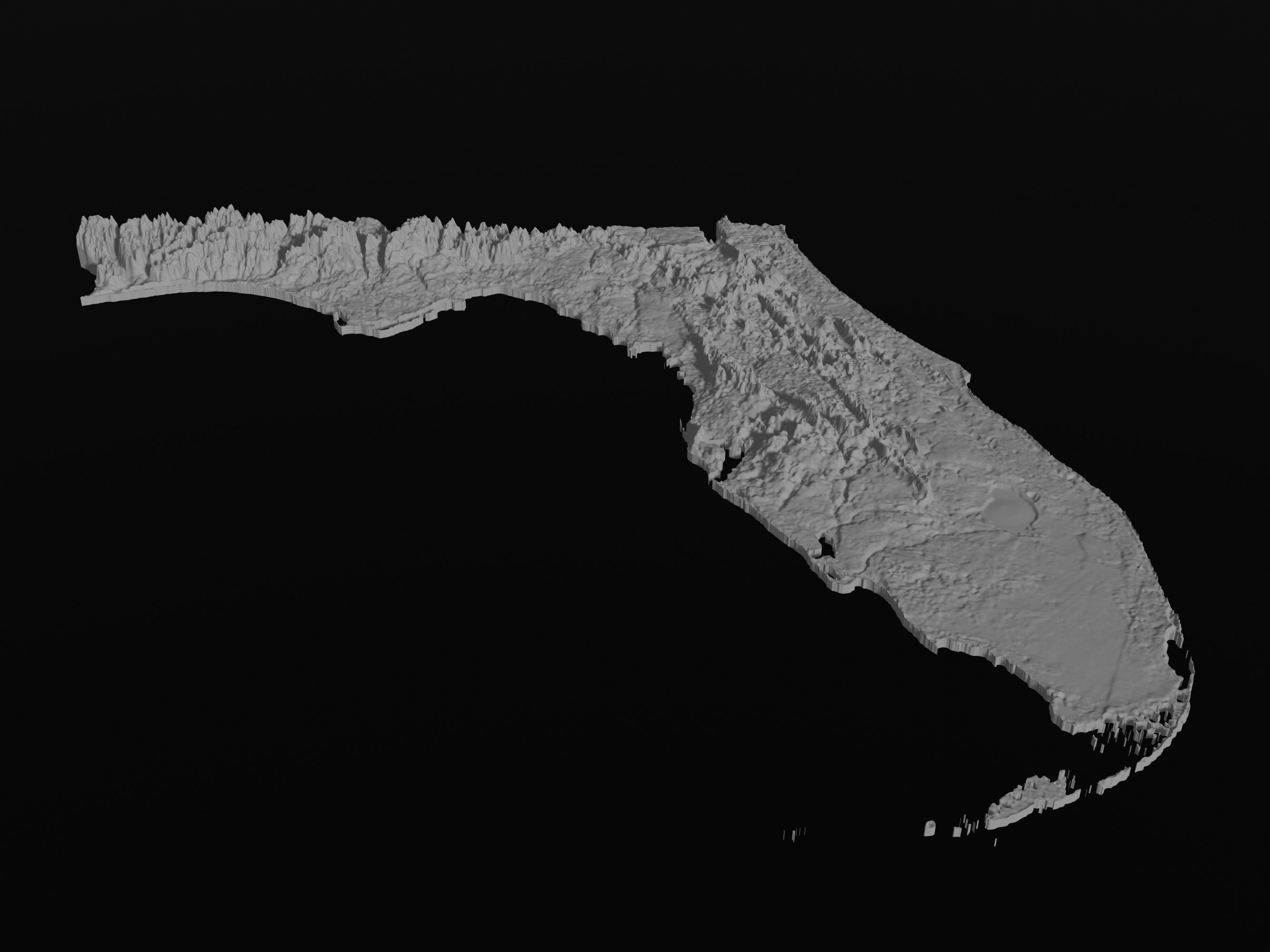 3D Map Model of the State of Florida - 3d Map Model Of The State Of Florida 3d Print Model 3d Model 323dd323dd 