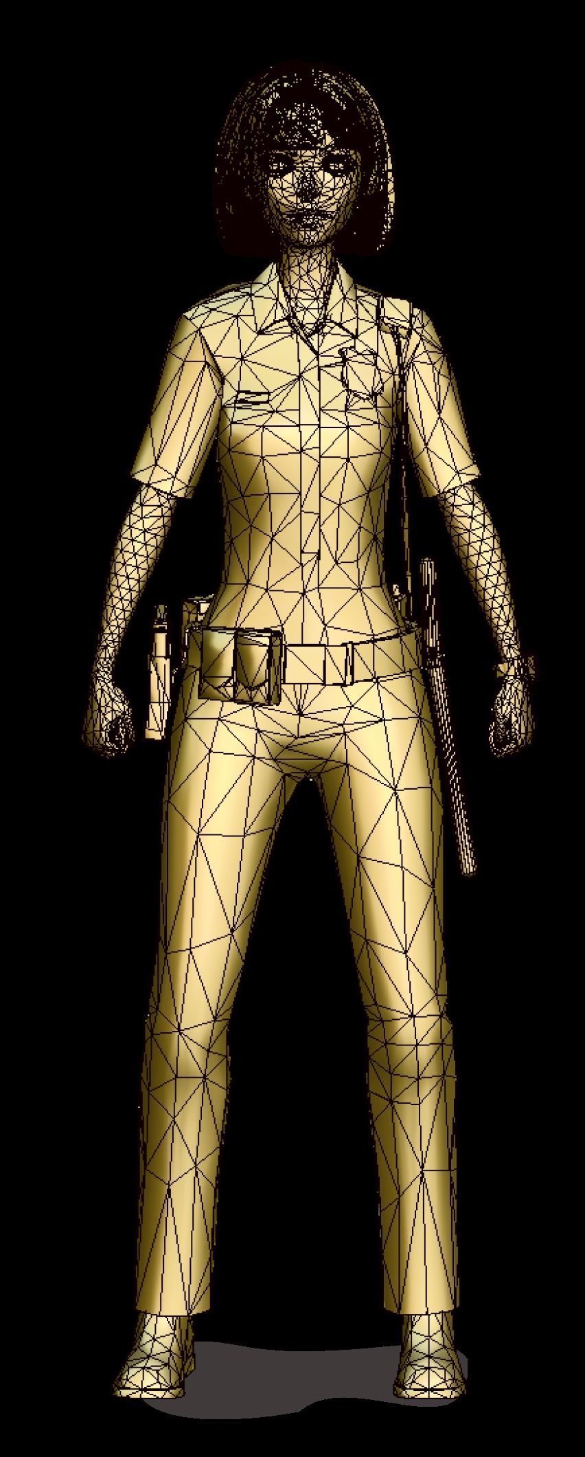 3D model Low Poly and Rigged 3D Women Ready for Action VR / AR / low ...