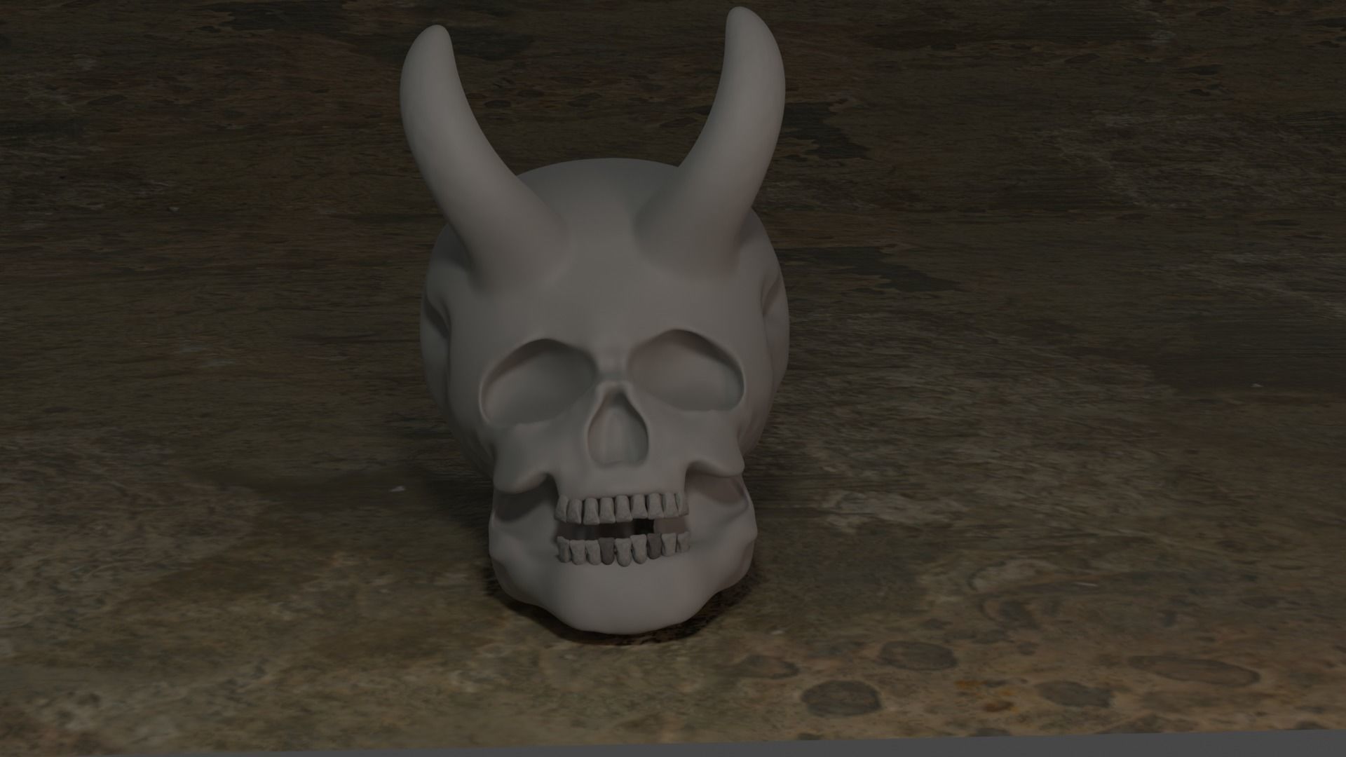 Skull with horns 3D model rigged | CGTrader