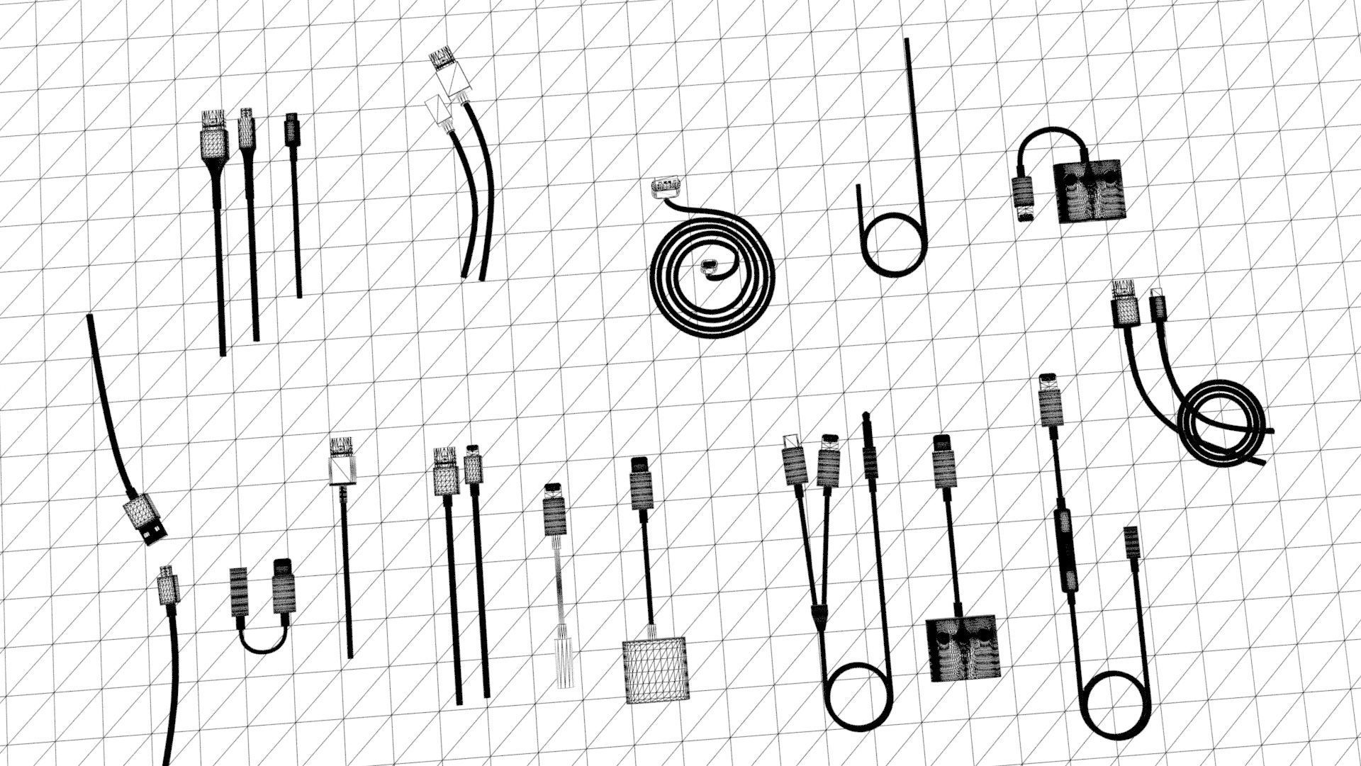Phone charging cables 3D model | CGTrader