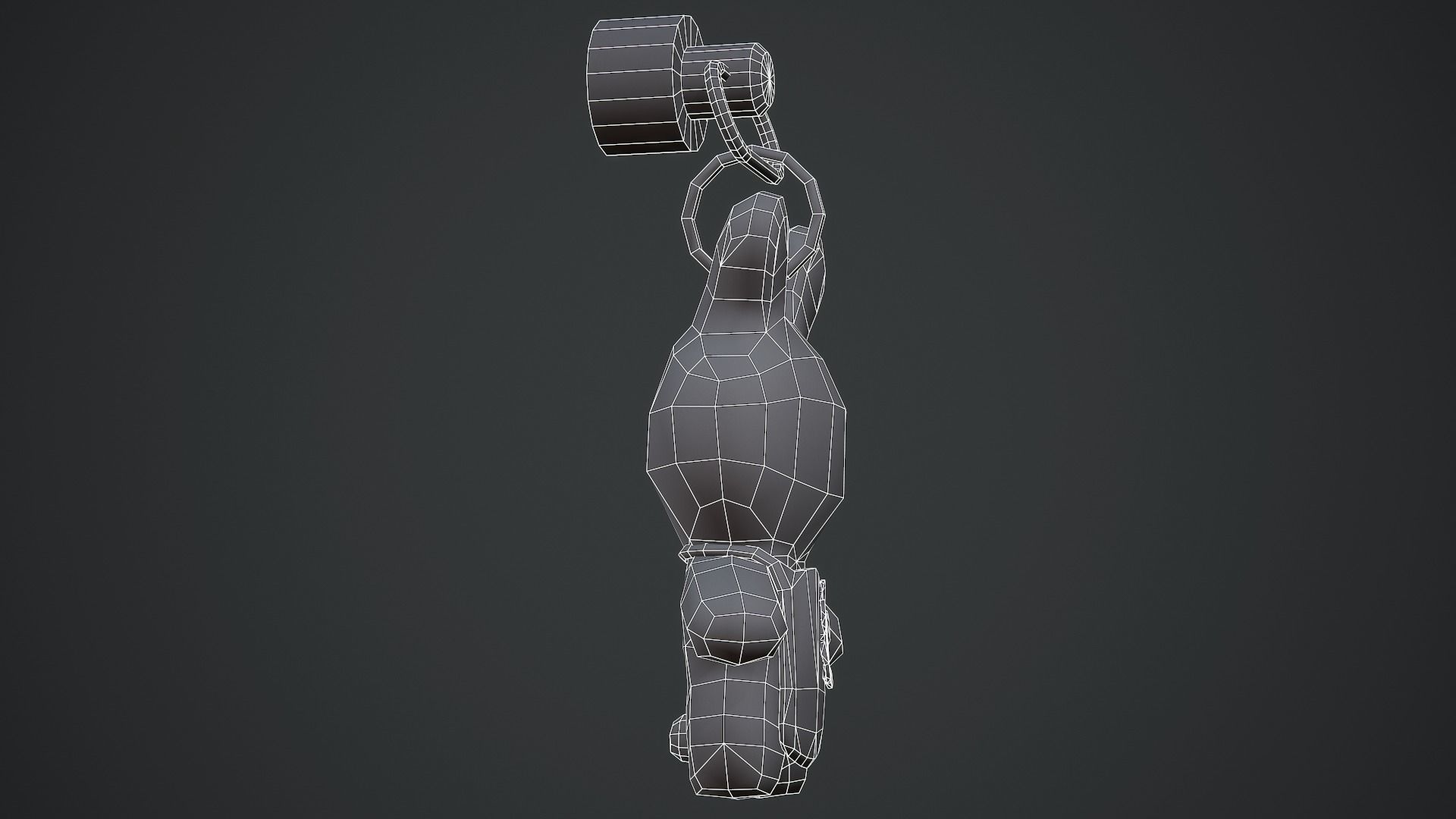 3D model Rabbit Weapon Charm - Low Poly Game Ready VR / AR / low-poly ...