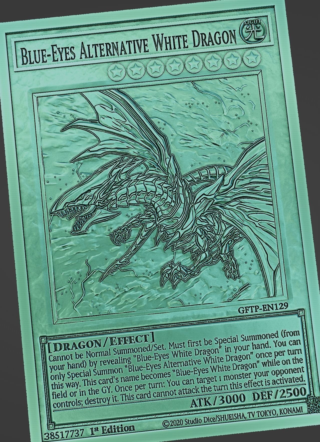 blue eyes alternative white dragon yugioh 3D model 3D printable