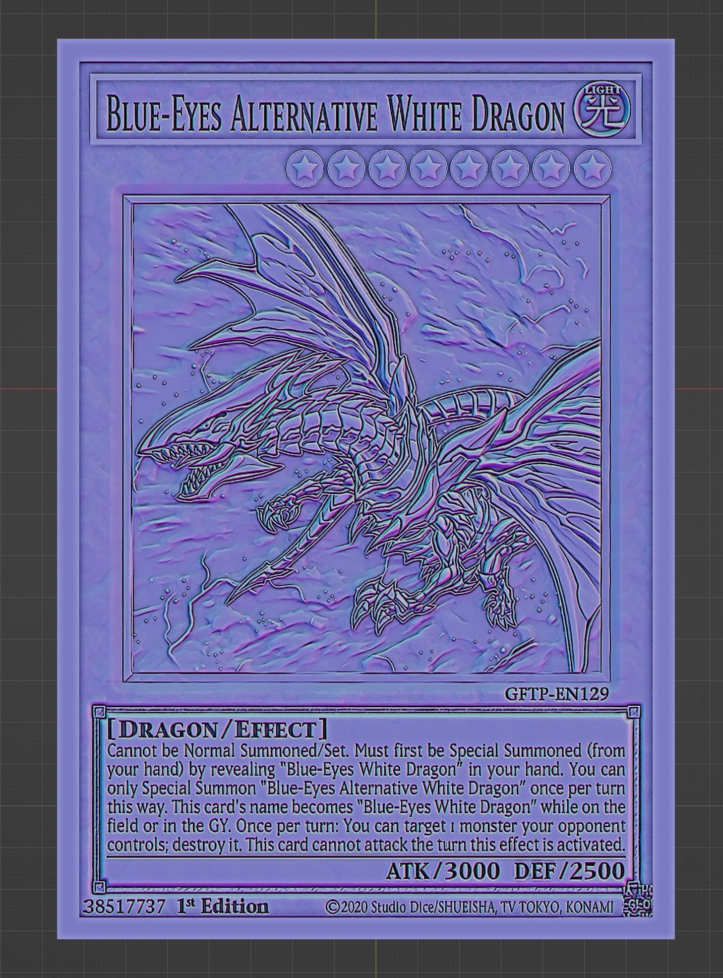 blue eyes alternative white dragon yugioh 3D model 3D printable