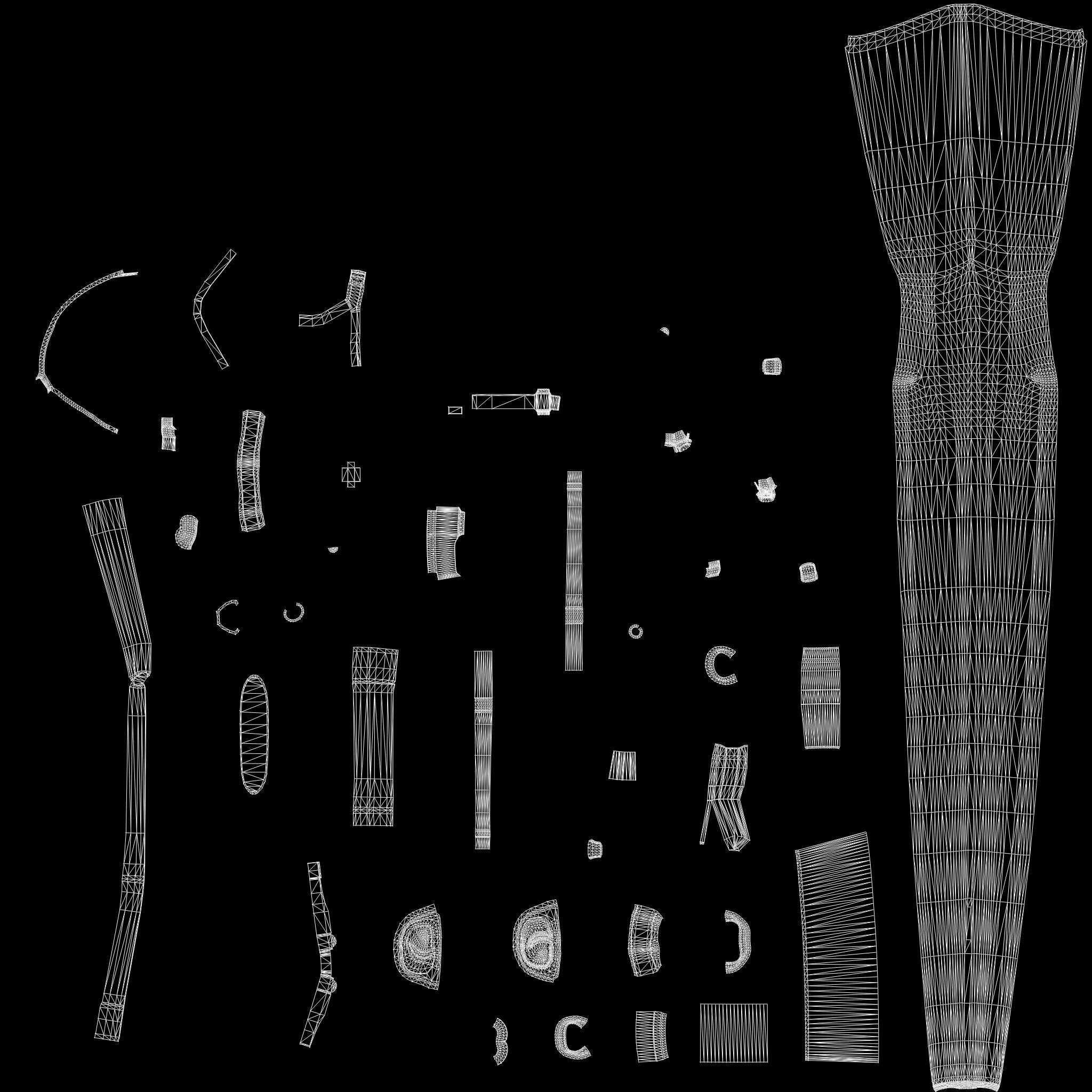 3D model Full Futuristic Female Commander Outfit VR / AR / low-poly ...