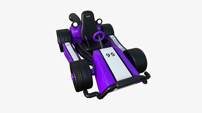 Cartoon Kart I04 Purple - Vehicle Racing Design