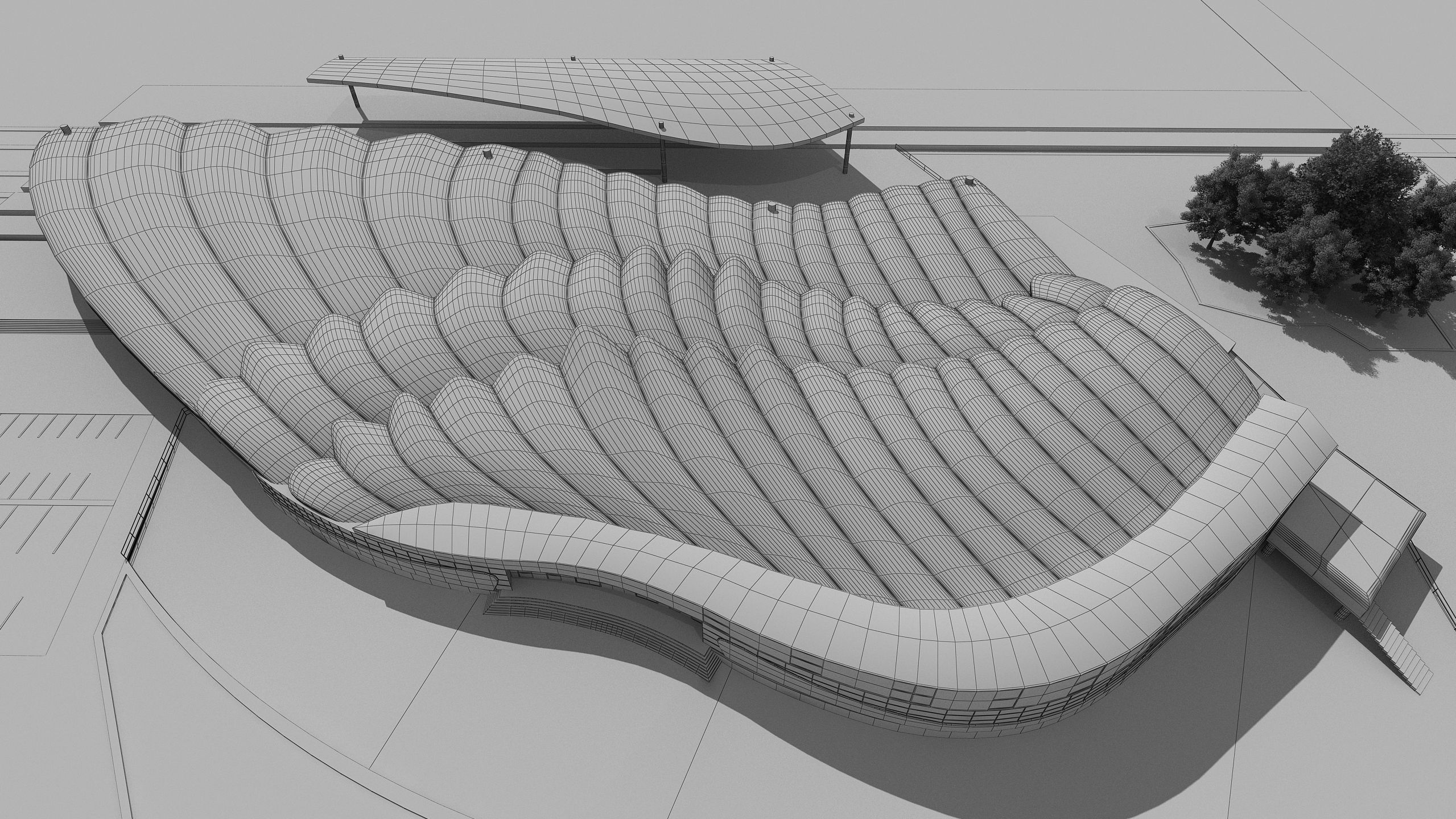 0125 Train Station Architecture Project 3D model CGTrader