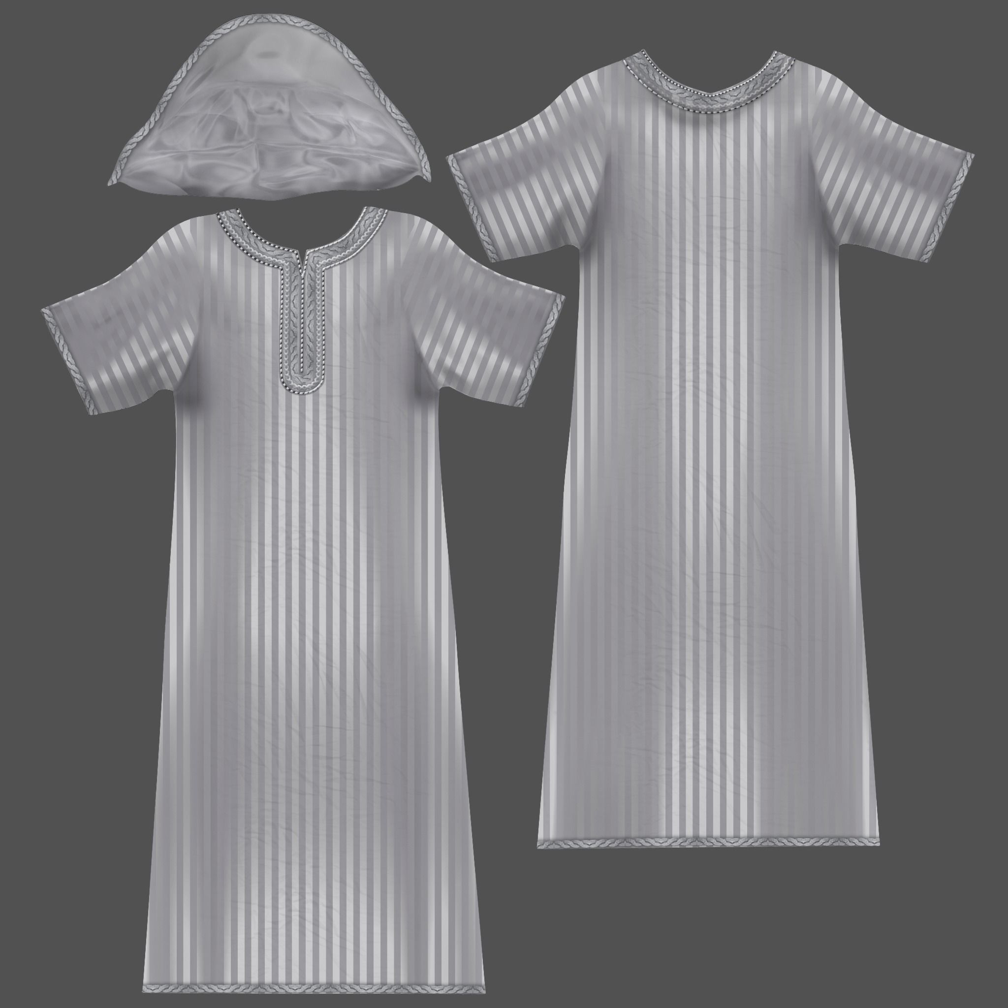 3D Long Kaftan Dress