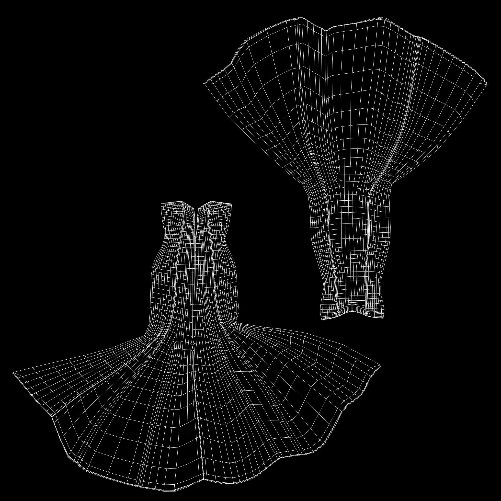 3D model Royal Blue Floral Prom Dress VR / AR / lowpoly CGTrader