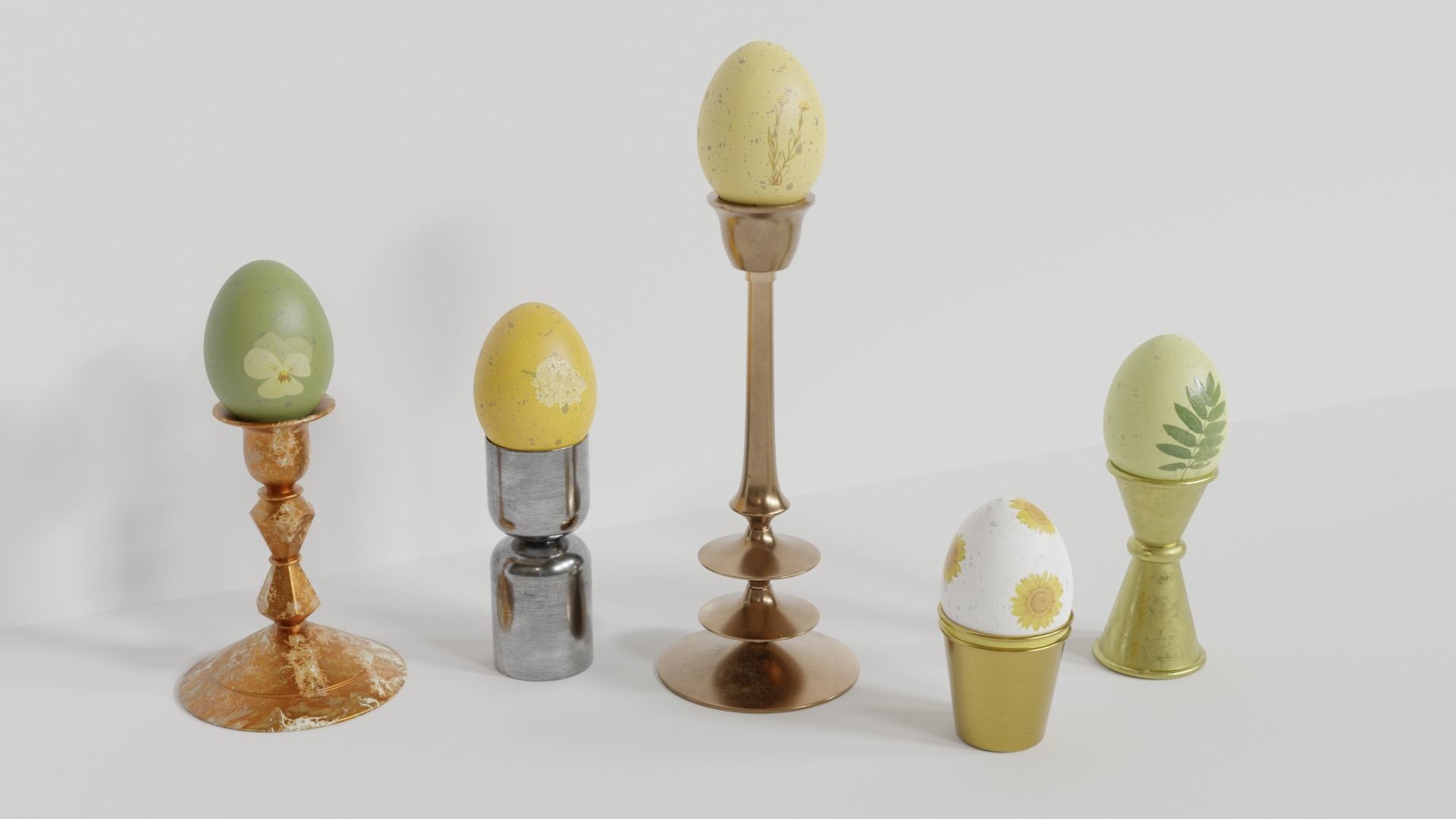 Easter Egg Candlesticks 3D model CGTrader