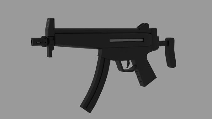 3D model Submachine Gun MP5 Low Poly VR / AR / low-poly | CGTrader
