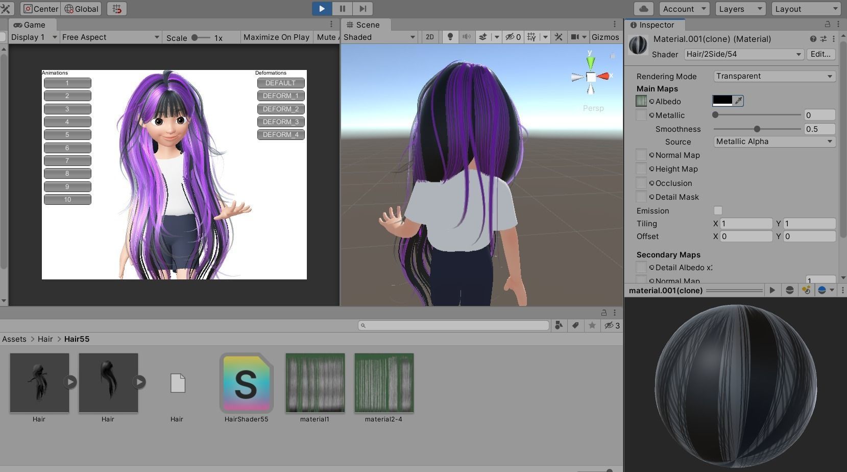3D model 3D Item Hair Unity Prefab Zepeto Model FBX 55 VR / AR / low ...