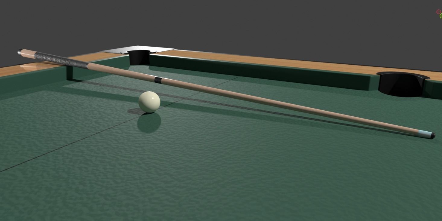 3D model Pool Set table with cue and balls VR / AR / low-poly | CGTrader