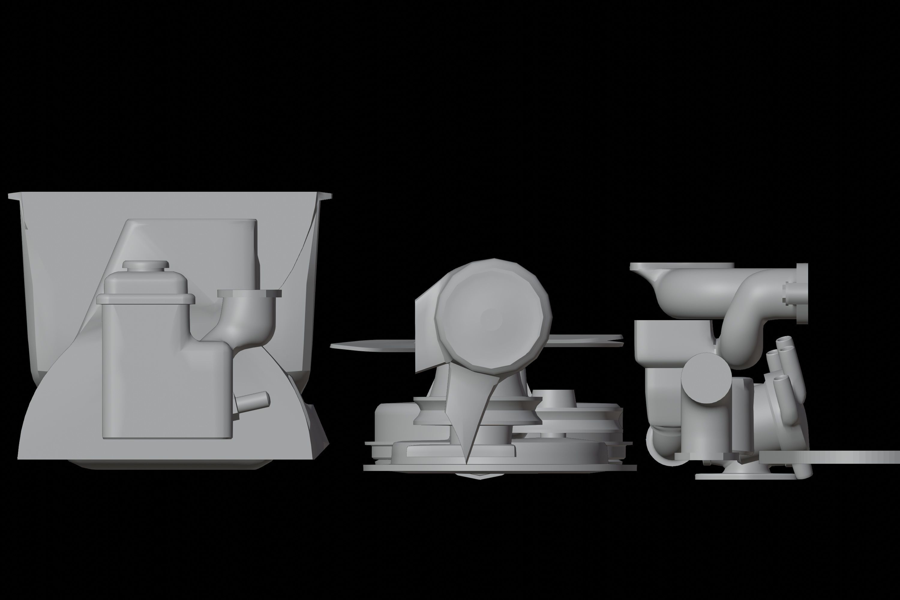 Old straight engine inline engine - parts - print ready 3D model 3D ...
