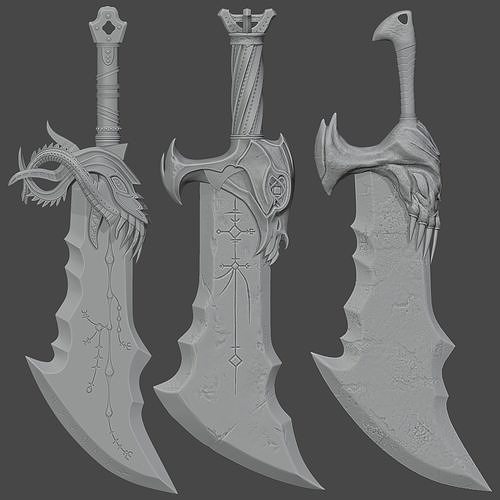 Chaos blades Printable 3d model 3D Model Collection CGTrader