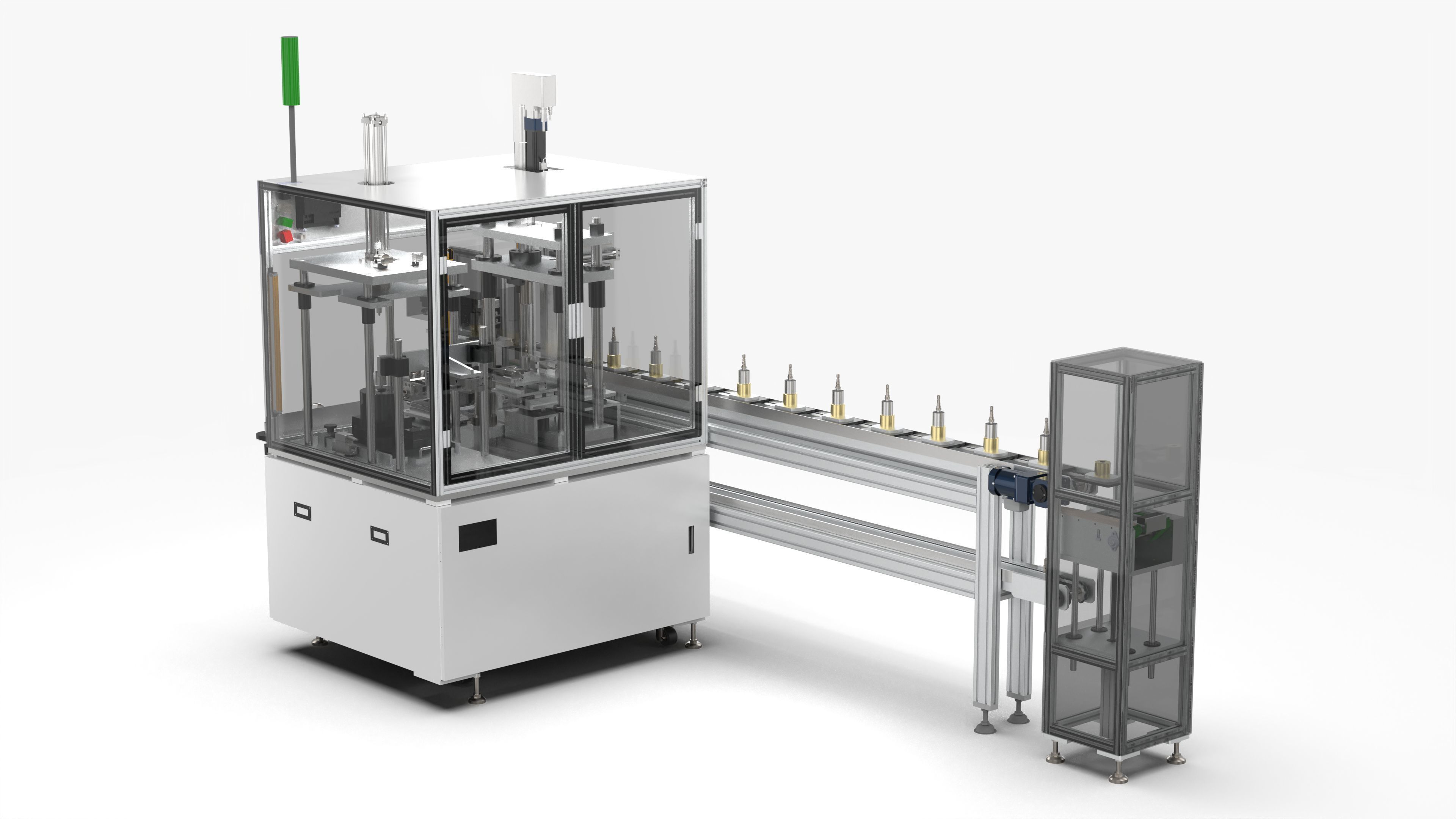 View of Automatic Valve Body Inlet Port Press Fitting Equipment 3D model | CGTrader
