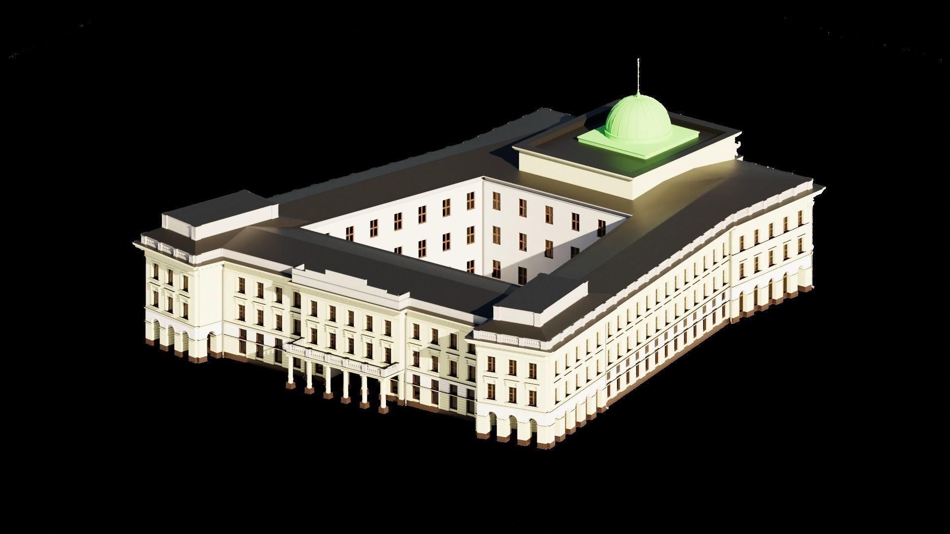 Eastern Europe Built Environment Design Reference: 3D Model Eastern European Building 001 Vr Ar Low Poly