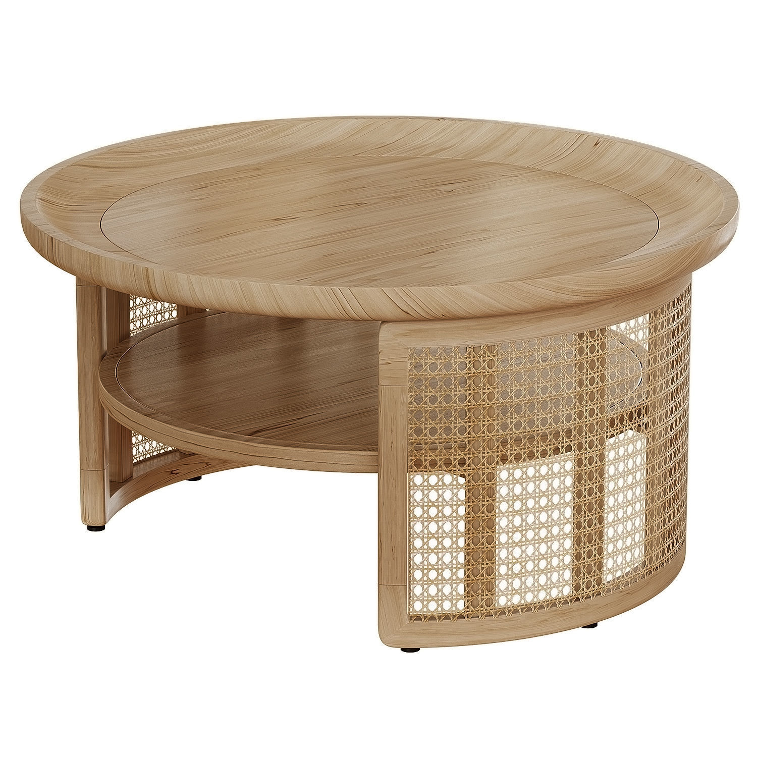 Japandi Round Wood Coffee Table 3D model CGTrader