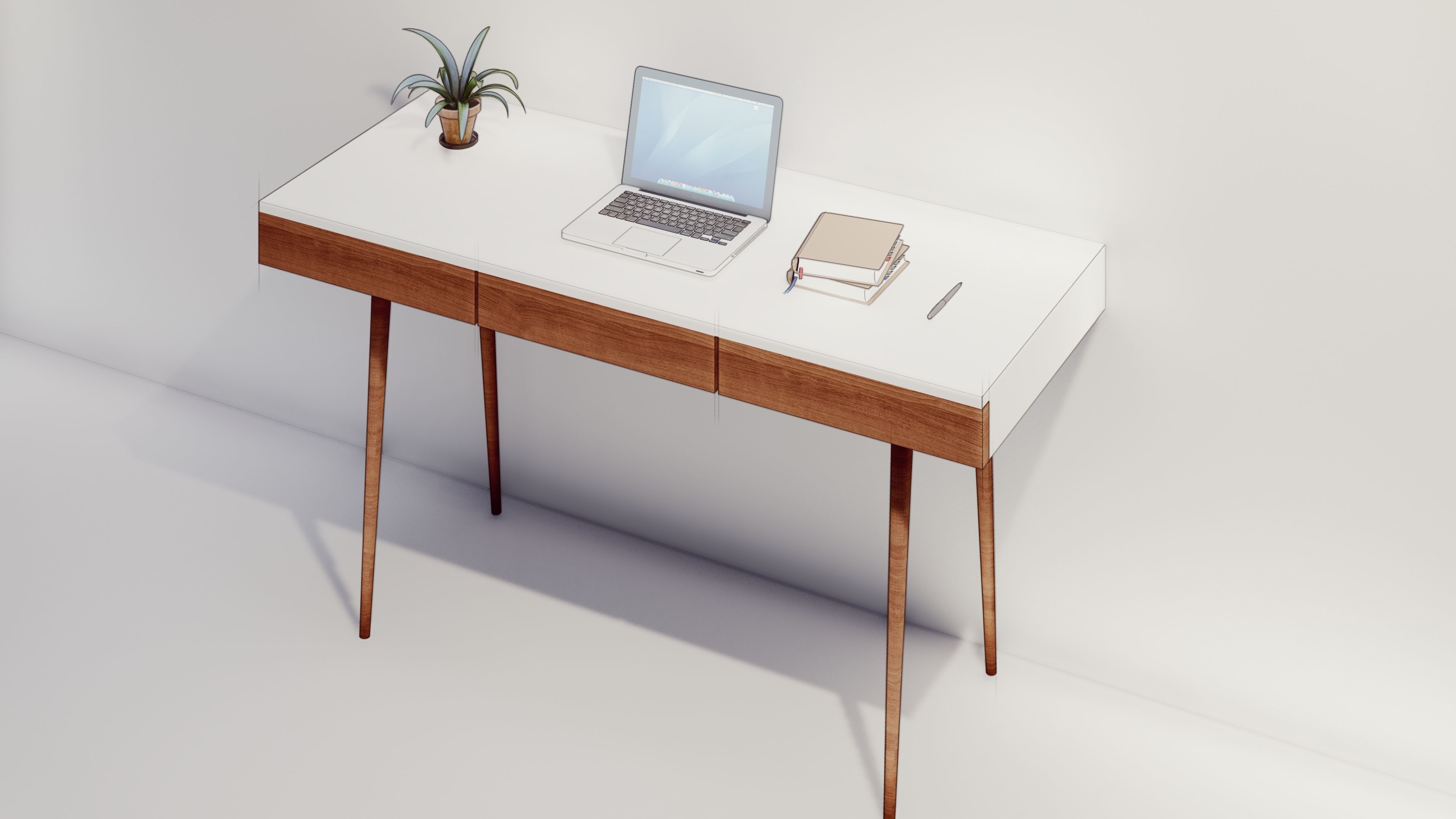 Minimal Desk 3D model | CGTrader