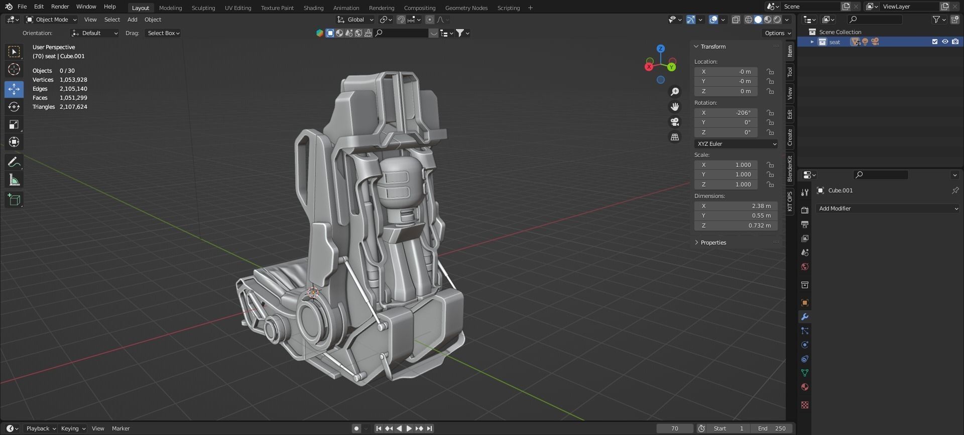 Ejecting Aircraft Seat 3D model CGTrader