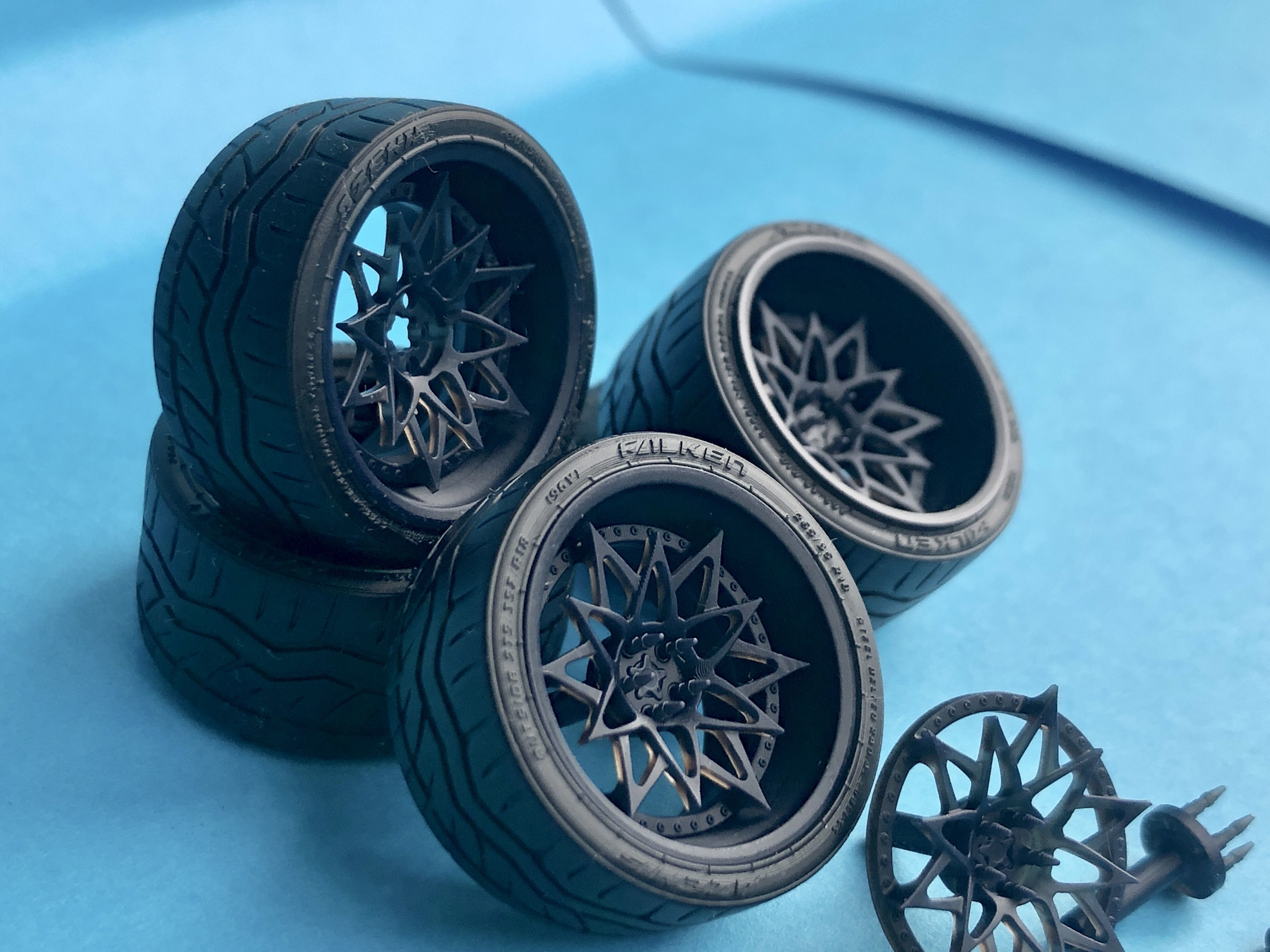 SKF NIKA rims with YOKOHAMA ADVAN tires 1-24 scale 3D model 3D ...