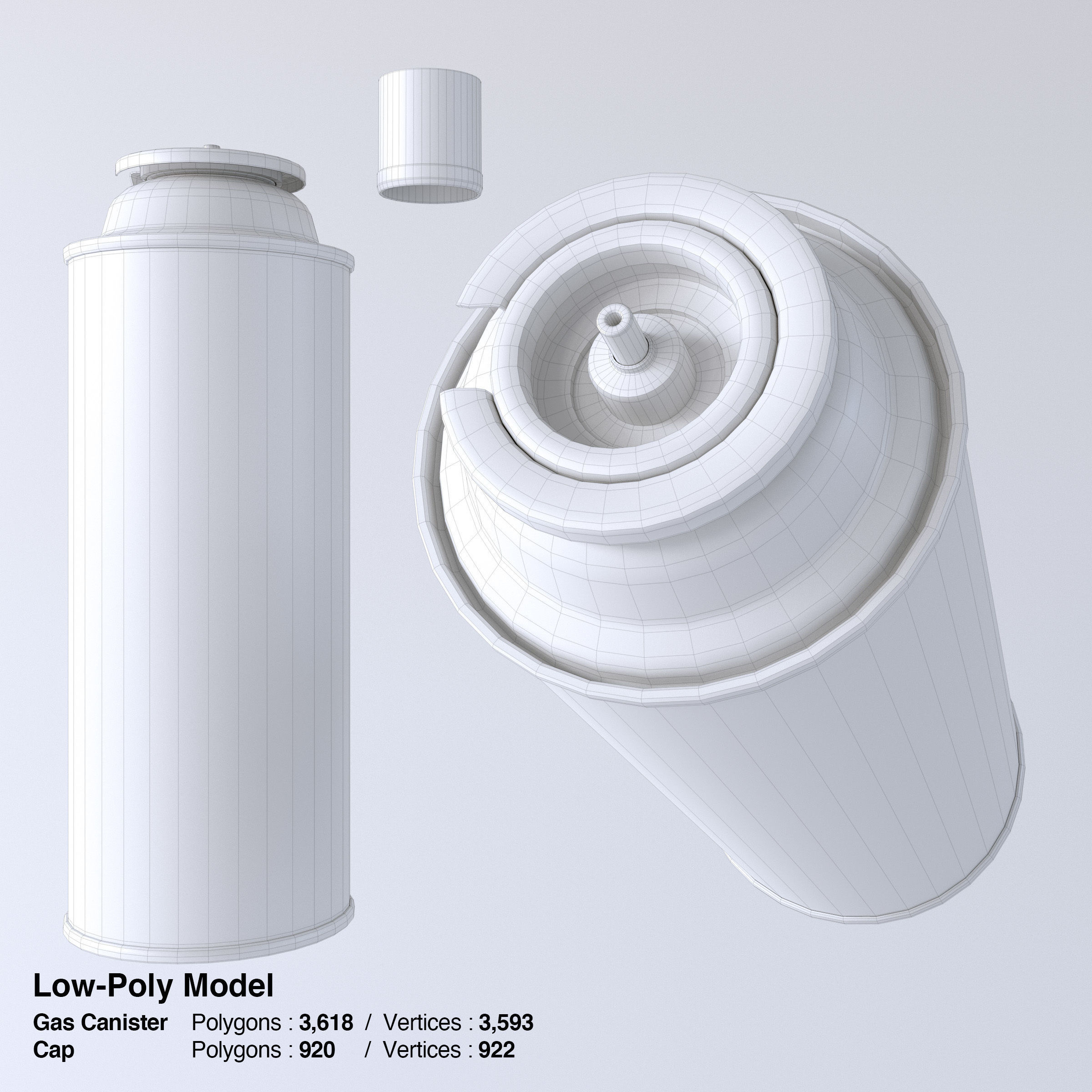 3D model Portable Gas Stove and Butane Gas Canister VR / AR / low-poly ...