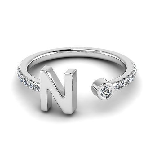 Jewelry alphabet ring N 3D model 3D printable CGTrader