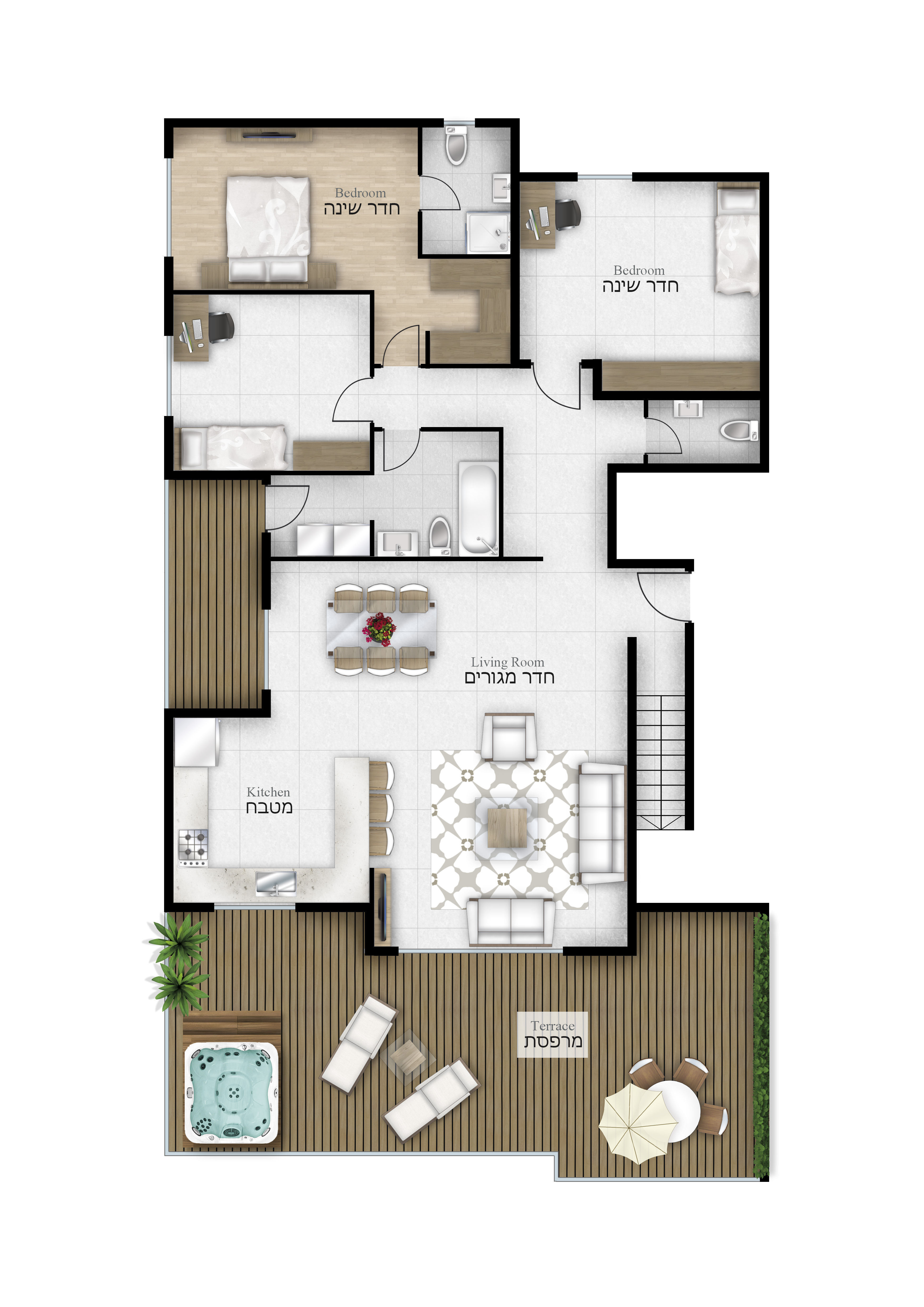 2d Furniture Floorplan Top Down View Psd 3d Model 