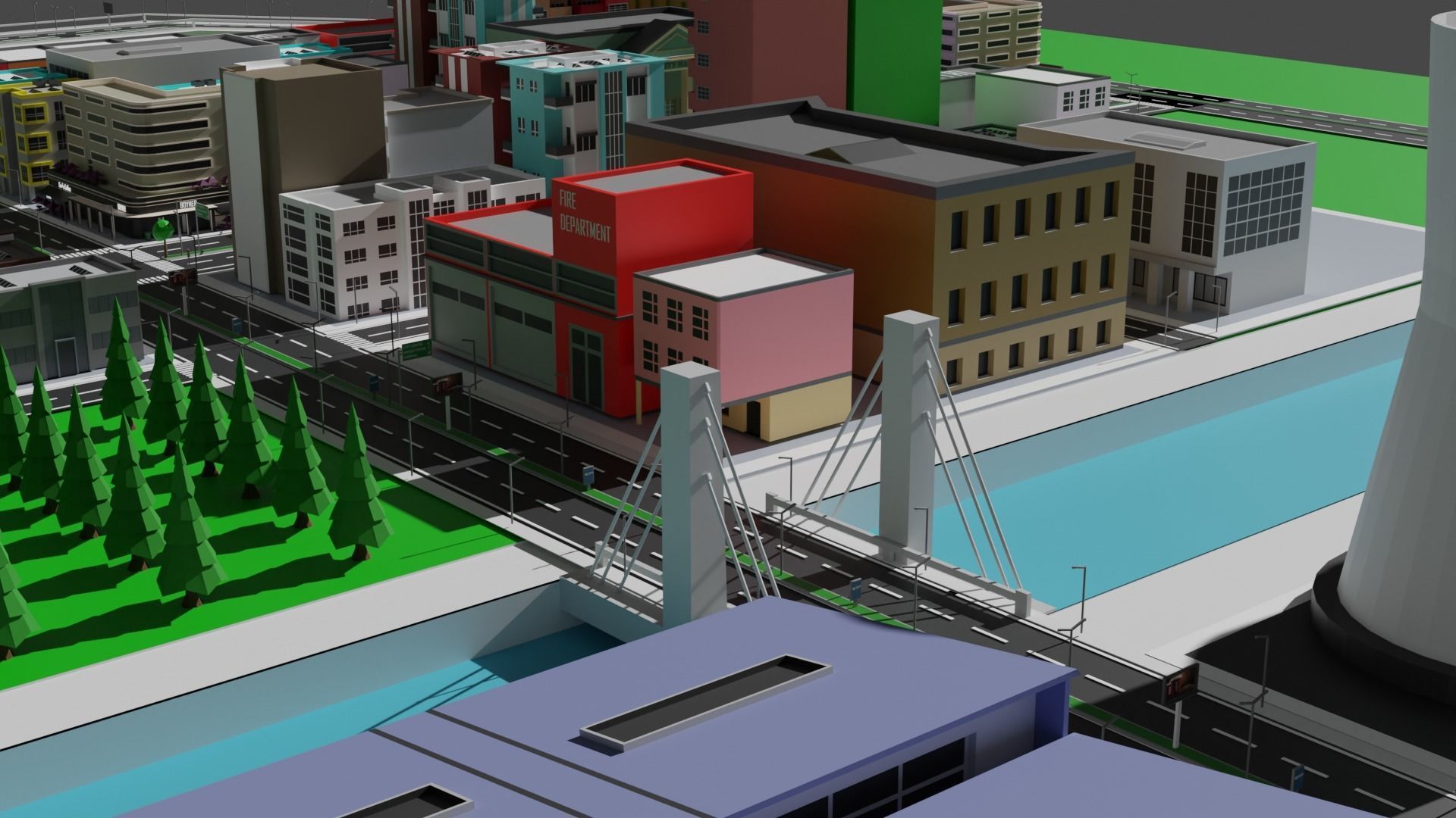 Low Poly city free VR / AR / low-poly 3D model | CGTrader